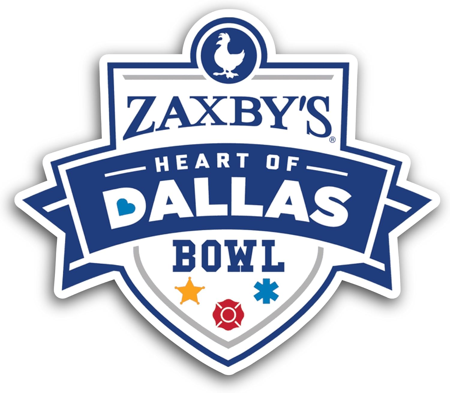 2 (Pieces) 3" and 5" Heart of Dallas B0wl Sticker, Waterproof Vinyl Decals for Many Purpose Like Cars, Trucks, Laptops, Phones, Windows and More