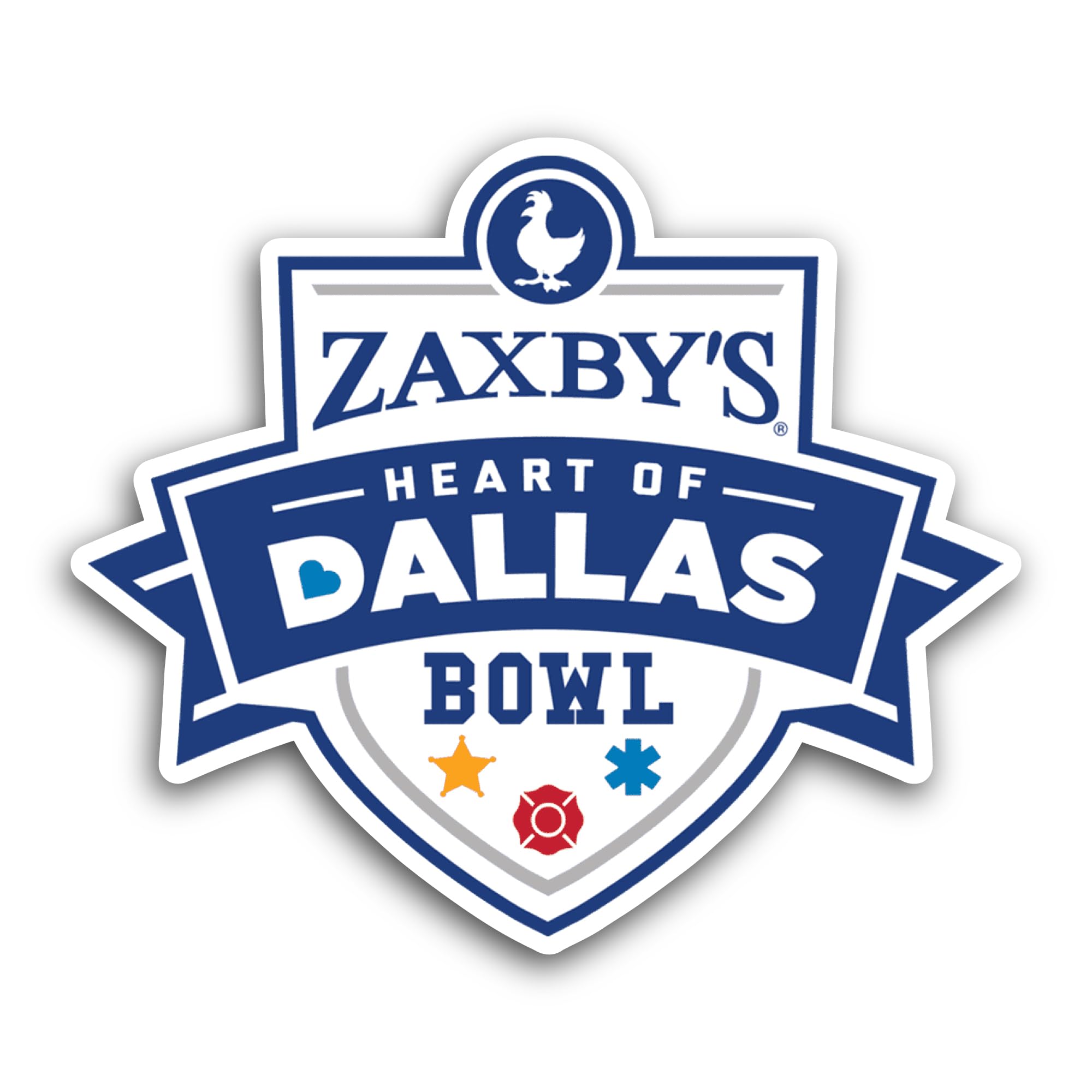 2 (Pieces) 3" and 5" Heart of Dallas B0wl Sticker, Waterproof Vinyl Decals for Many Purpose Like Car