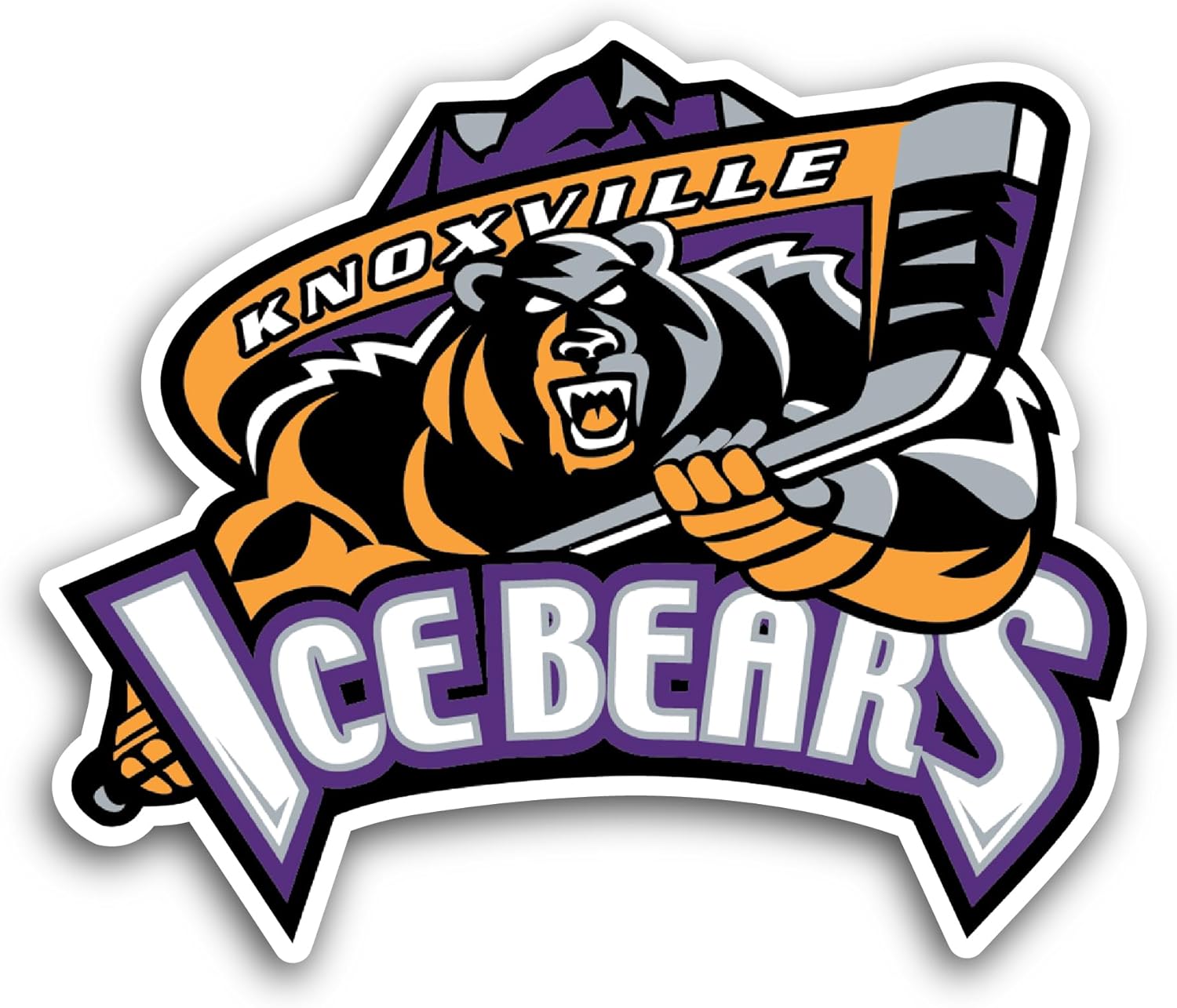 2 (Pieces) 3" and 5" Kn0xville Ice Bears Sticker, Waterproof Vinyl Decals for Many Purpose Like Cars, Trucks, Laptops, Phones, Windows and More