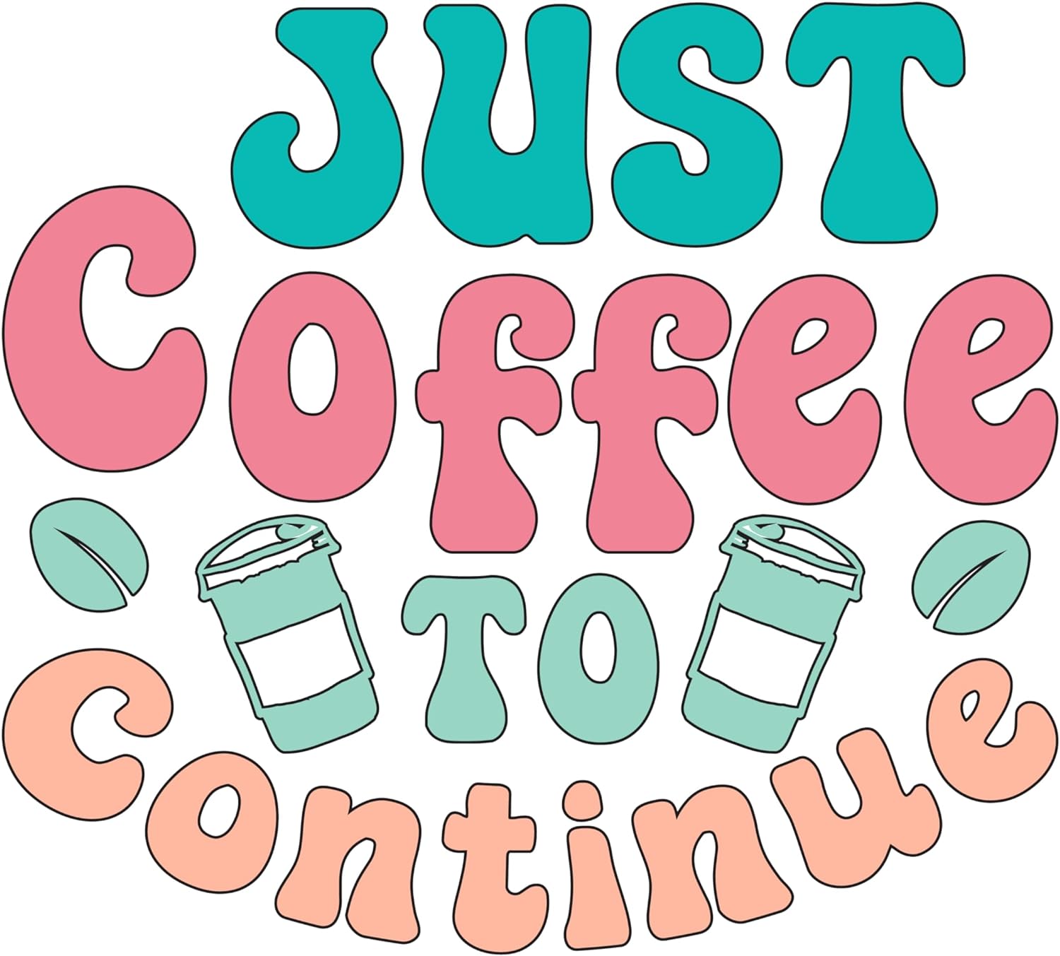 Inspirational Quote "Just Coffee to Continue" Motivational Sticker Vinyl Decal Motivation Stickers- 5" Vinyl Sticker Waterproof