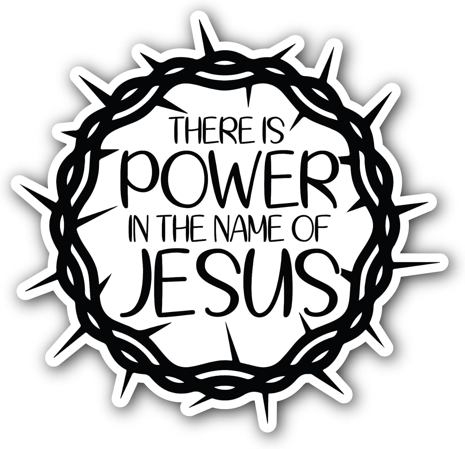2 (Pieces) 3" and 5" There is Power in The Name of Jesus Sticker, Waterproof Vinyl Decals for Many Purpose Like Cars, Trucks, Laptops, Phones, Windows and More