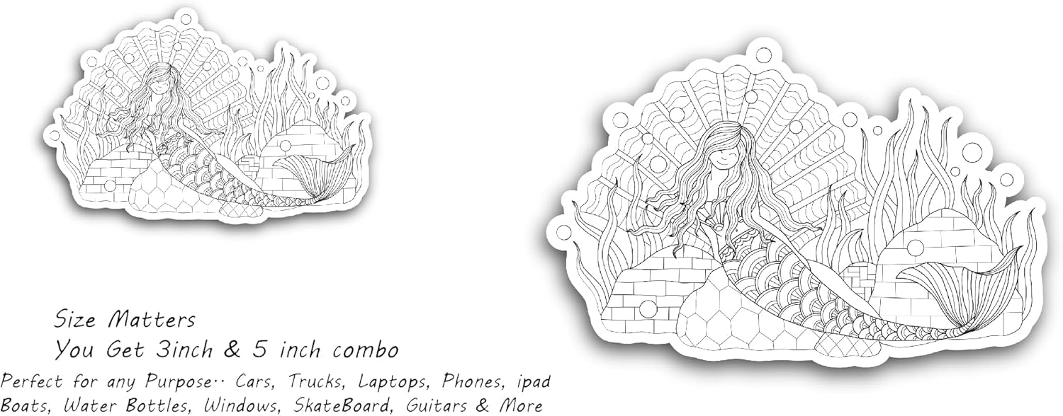 2 (Pieces) 3" and 5" Chameleon Design Decal Sticker, Waterproof Vinyl Decals for Many Purposes Like Cars, Trucks, Laptops, Phones, Windows and More