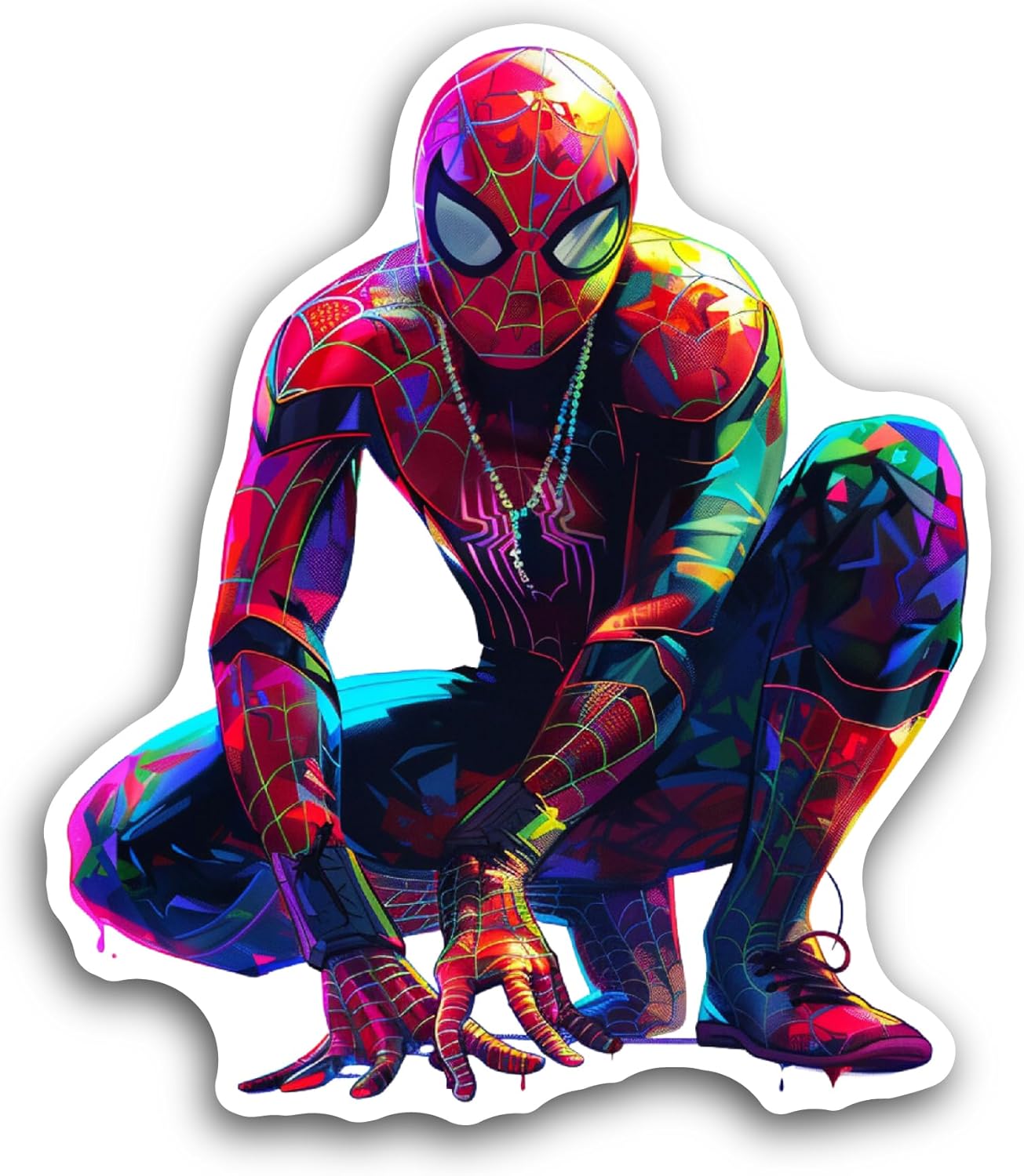 2 (Pieces) 3" and 5" Spiderman Sticker, Waterproof Vinyl Decals for Many Purpose Like Cars, Trucks, Laptops, Phones, Windows and More