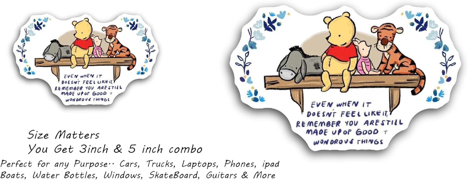 2 (Pieces) 3" and 5" Even When It Doesnt Feel Like It Text Sticker, Waterproof Vinyl Decals for Many Purpose Like Cars, Trucks, Laptops, Phones, Windows and More