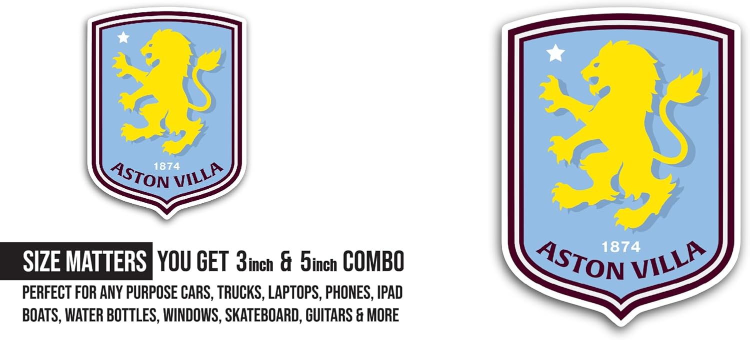 2 (Pieces) 3" and 5" Ast0n Villa Sticker, Waterproof Vinyl Decals for Many Purpose Like Cars, Trucks, Laptops, Phones, Windows and More