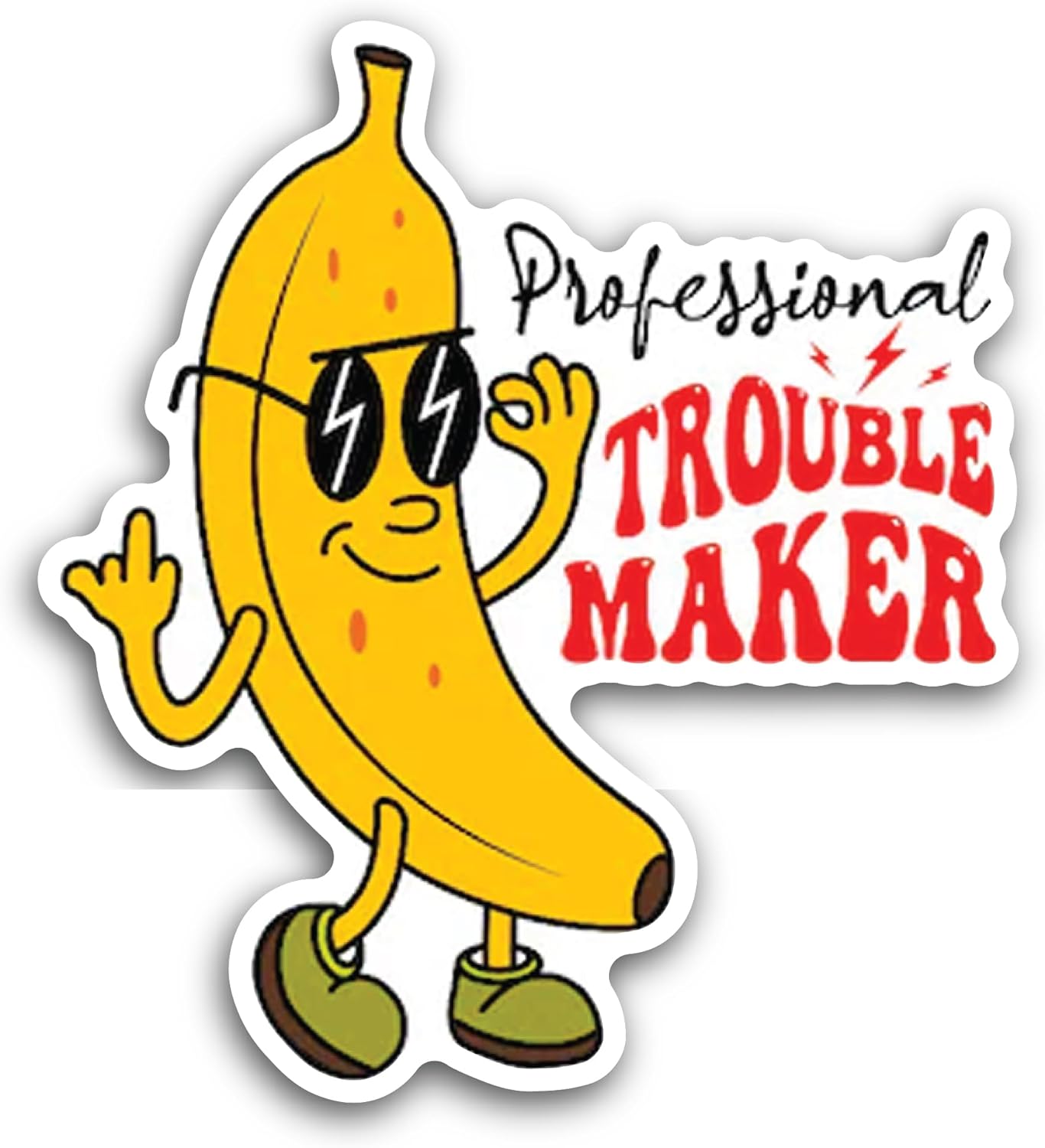 2 (Pieces) 3" and 5" Professional Trouble Maker Sticker, Waterproof Vinyl Decals for Many Purpose Like Cars, Trucks, Laptops, Phones, Windows and More