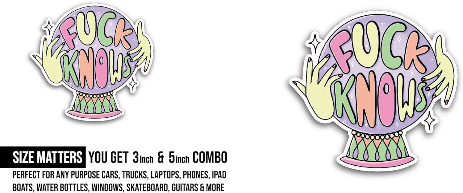 2 (Pieces) 3" and 5" Globe with Hands Sticker, Waterproof Vinyl Decals for Many Purpose Like Cars, Trucks, Laptops, Phones, Windows and More