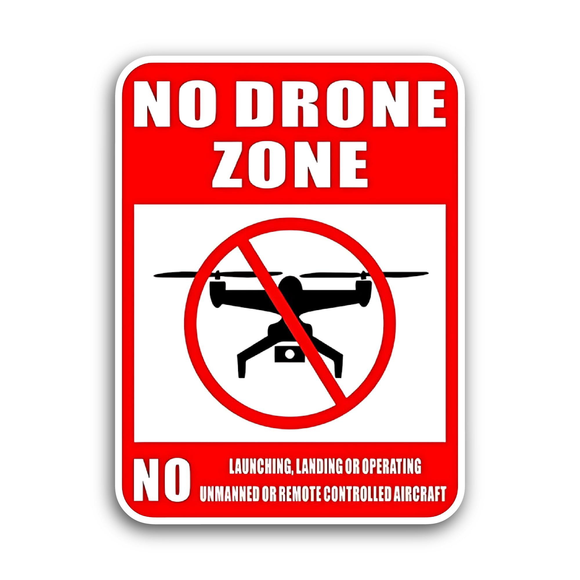 2 (Pieces) 3" and 5" No Drone Sign Sticker, Waterproof Vinyl Decals for Many Purpose Like Cars, Truc