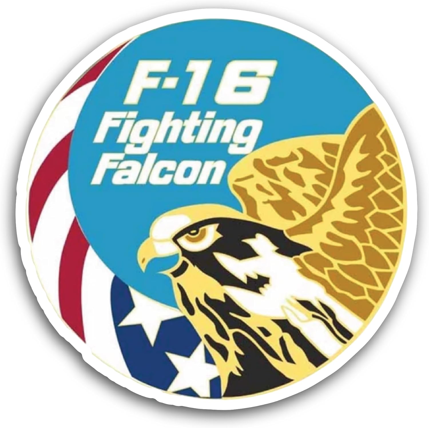2 (Pieces) 3" and 5" Fighting Falcon Sticker, Waterproof Vinyl Decals for Many Purpose Like Cars, Trucks, Laptops, Phones, Windows and More