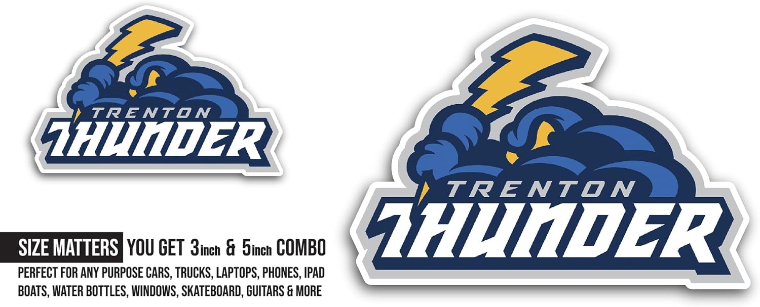 2 (Pieces) 3" and 5" Thund3r Logo Sticker, Waterproof Vinyl Decals for Many Purpose Like Cars, Trucks, Laptops, Phones, Windows and More