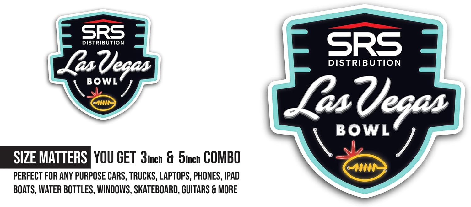 2 (Pieces) 3" and 5" Las Vegas B0wl Sticker, Waterproof Vinyl Decals for Many Purpose Like Cars, Trucks, Laptops, Phones, Windows and More