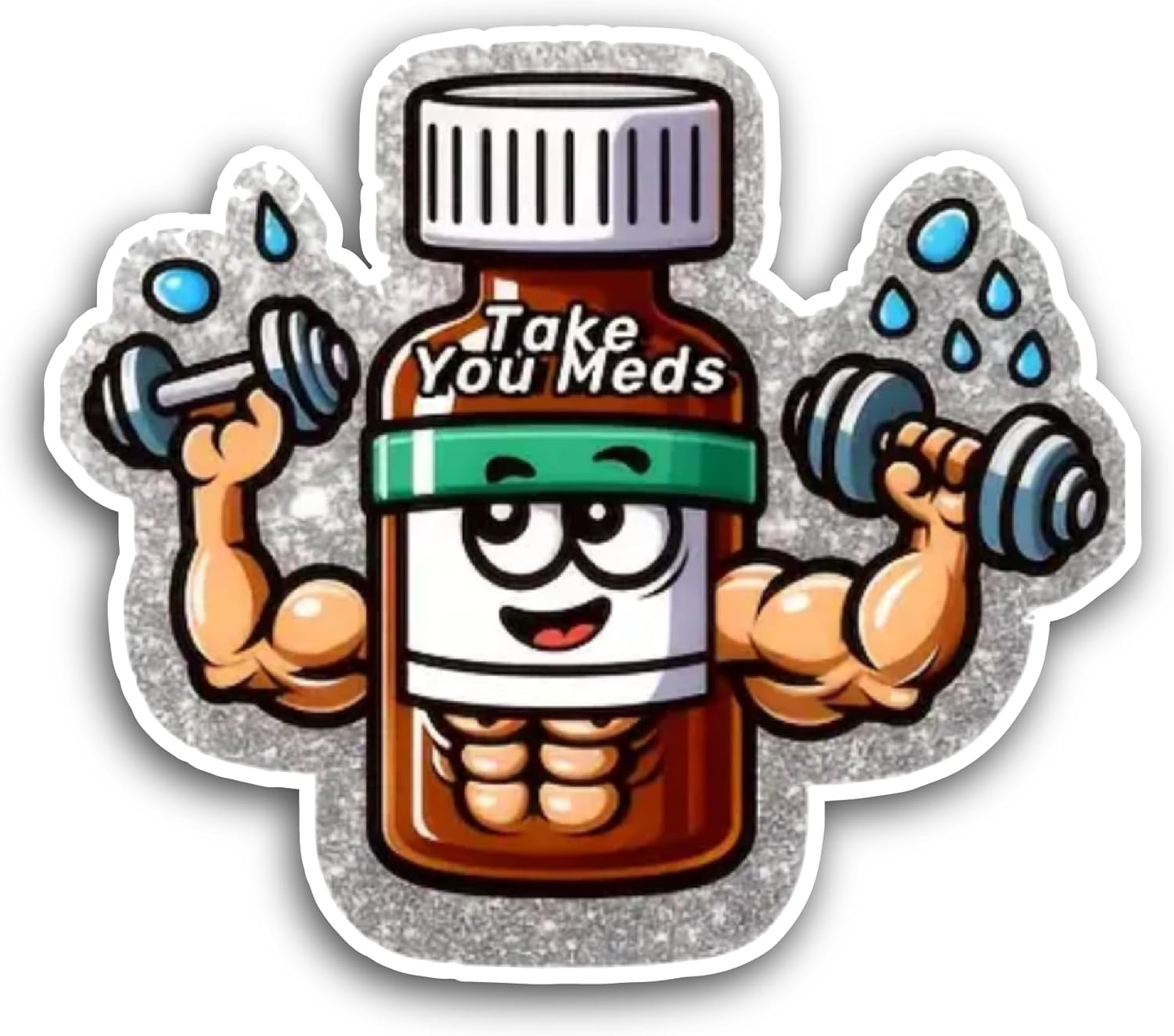 2 (Pieces) 3" and 5" Take You Meds Sticker, Waterproof Vinyl Decals for Many Purpose Like Cars, Trucks, Laptops, Phones, Windows and More