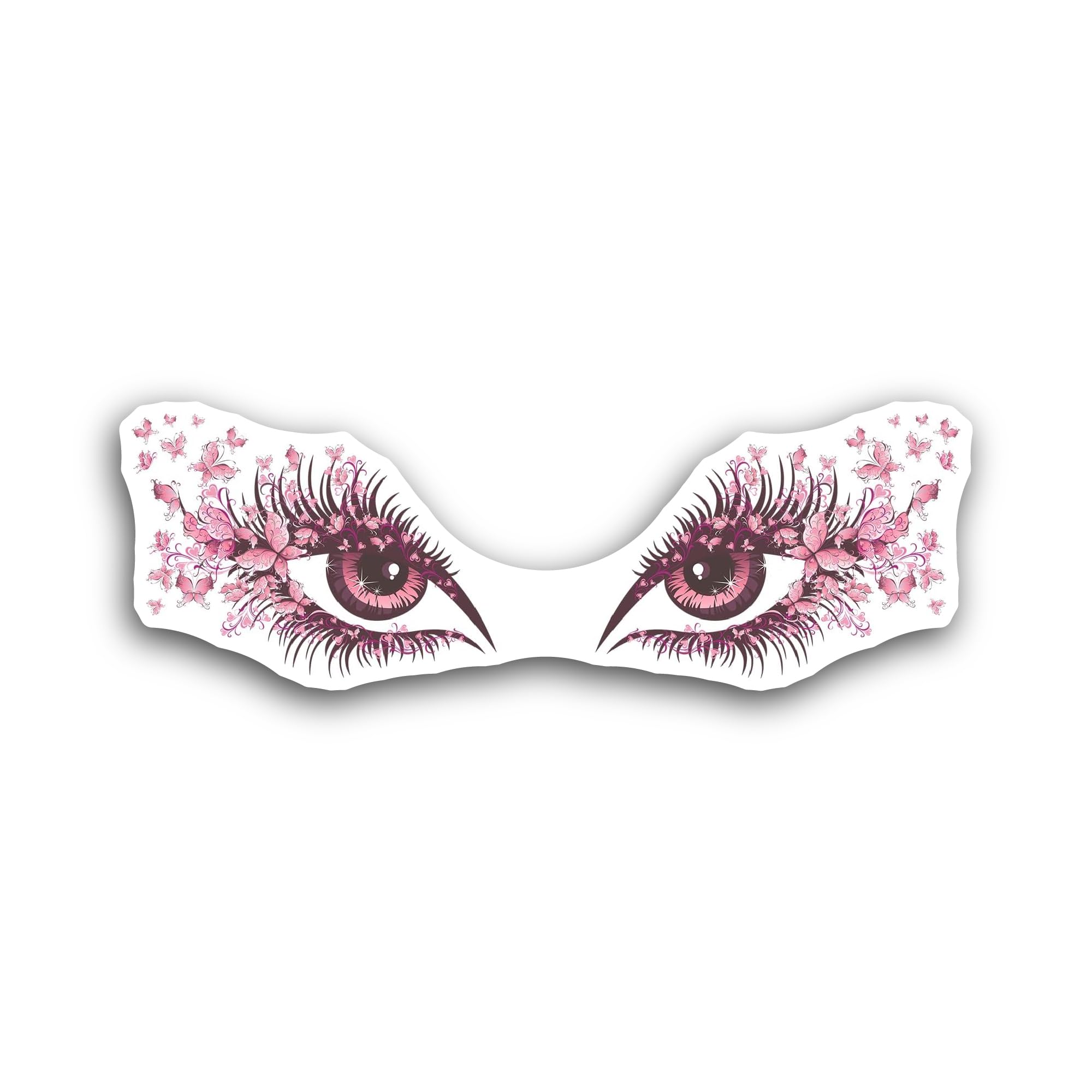 2 (Pieces) 3" and 5" Female Eyes with Long Lashes Sticker, Waterproof Vinyl Decals for Many Purpose 