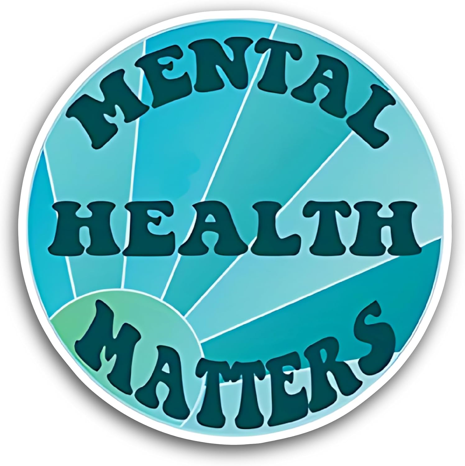 2 (Pieces) 3" and 5" Mental Health Matters Blue Text Sticker, Waterproof Vinyl Decals for Many Purpose Like Cars, Trucks, Laptops, Phones, Windows and More