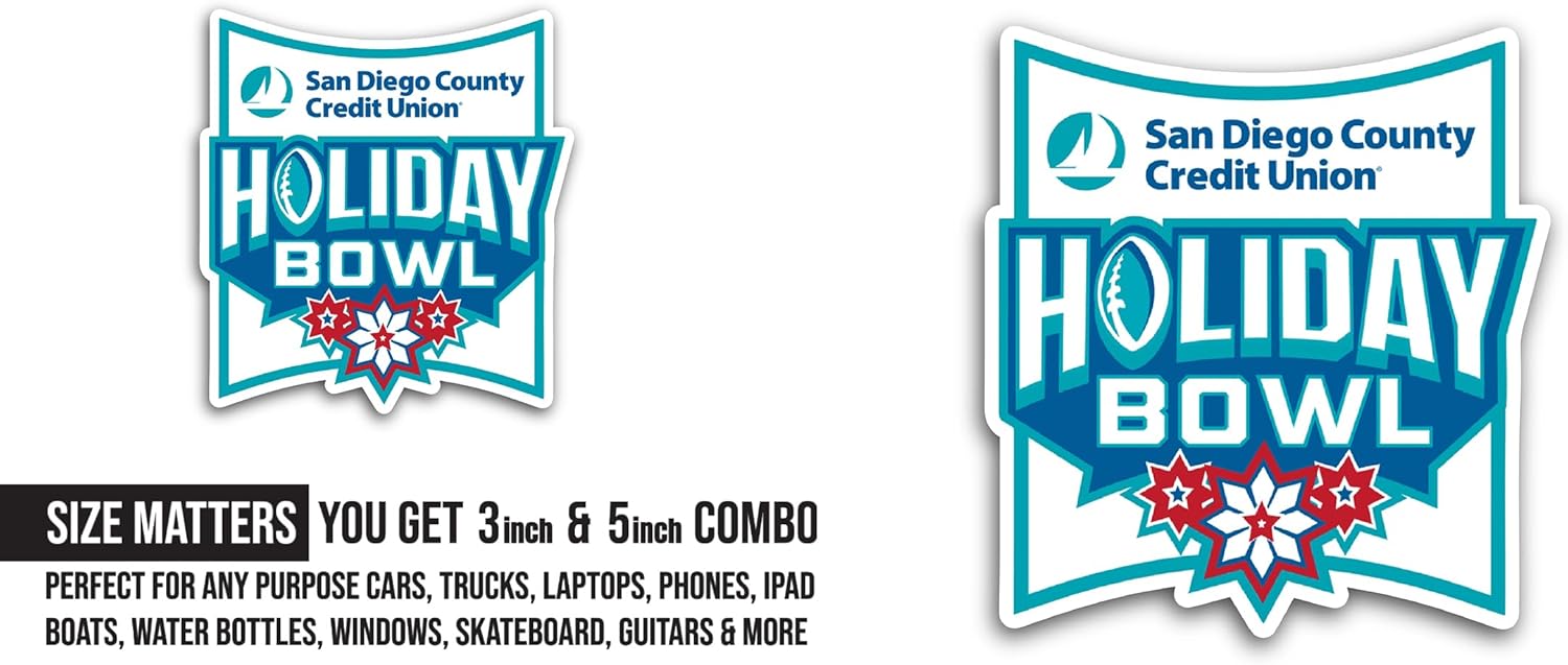 2 (Pieces) 3" and 5" Holiday B0wl Sticker, Waterproof Vinyl Decals for Many Purpose Like Cars, Trucks, Laptops, Phones, Windows and More