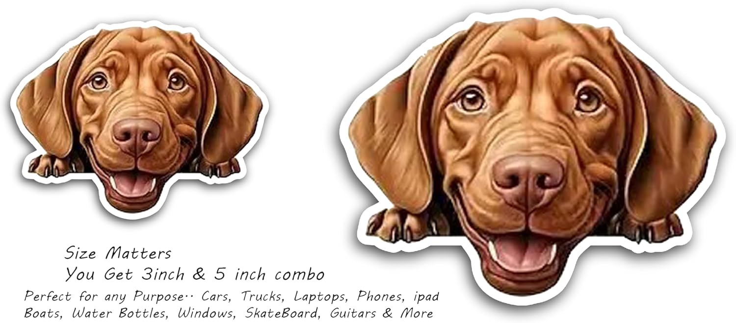 2 (Pieces) 3" and 5" Brown Dog Breed Decal Sticker, Waterproof Vinyl Decals for Many Purpose Like Cars, Trucks, Laptops, Phones, Windows and More