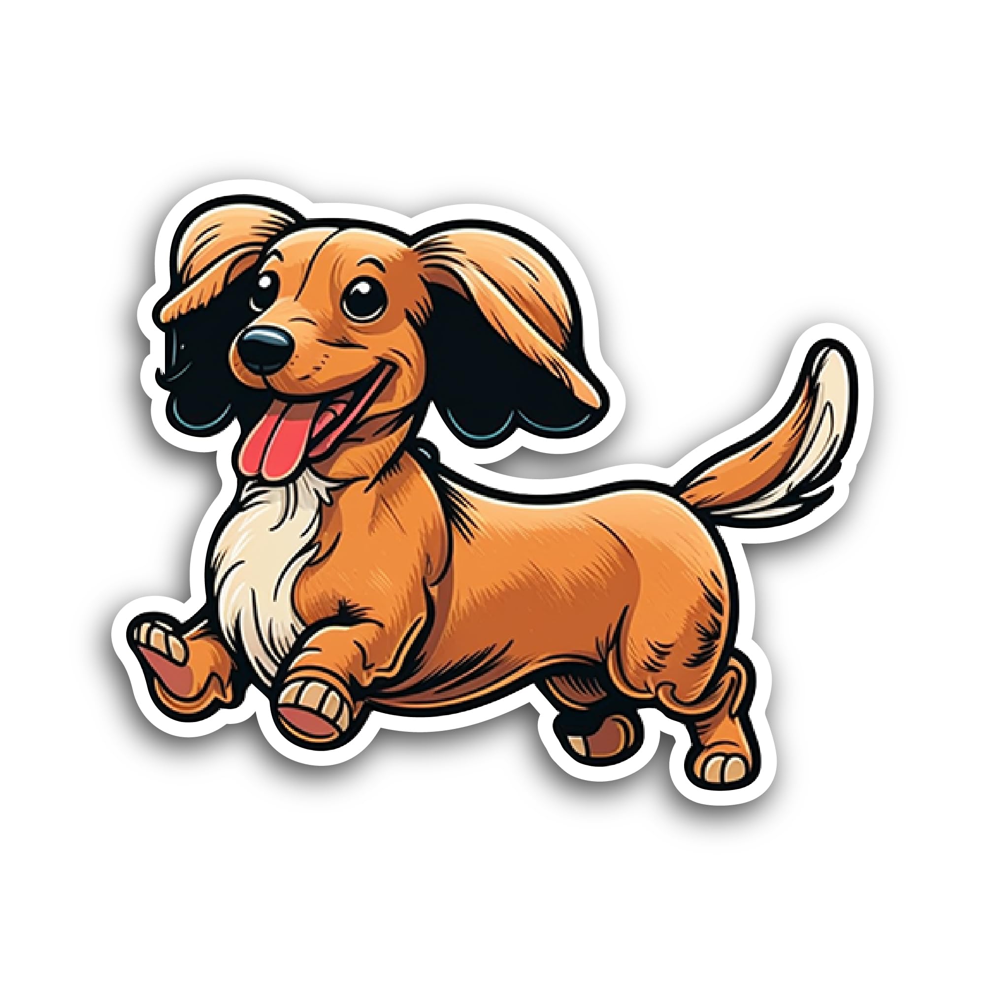 2 (Pieces) 3" and 5" Cute Dachshund Sticker, Waterproof Vinyl Decals for Many Purpose Like Cars, Tru