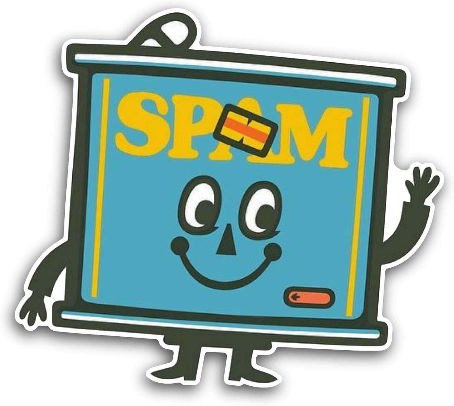 2 (Pieces) 3" and 5" Spam Sticker, Waterproof Vinyl Decals for Many Purpose Like Cars, Trucks, Laptops, Phones, Windows and More