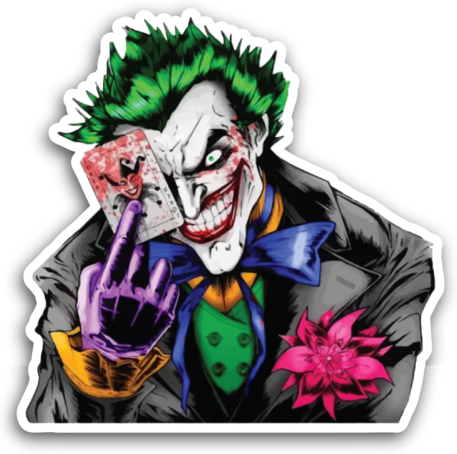 2 (Pieces) 3" and 5" Joker Sticker, Waterproof Vinyl Decals for Many Purpose Like Cars, Trucks, Laptops, Phones, Windows and More