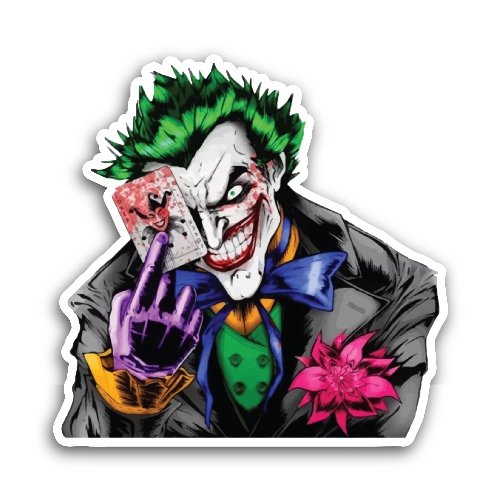 2 (Pieces) 3" and 5" Joker Sticker, Waterproof Vinyl Decals for Many Purpose Like Cars, Trucks, Lapt