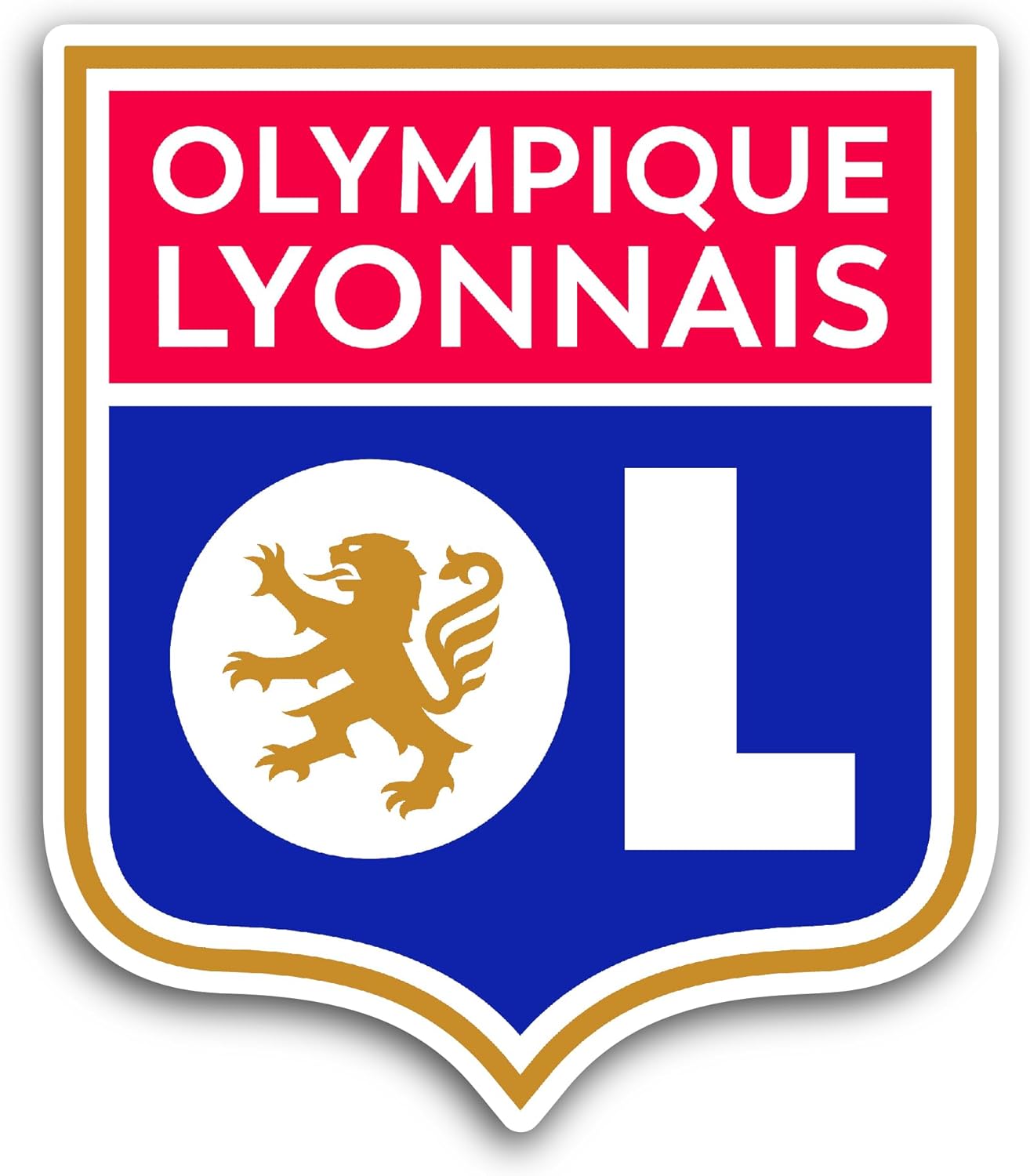 2 (Pieces) 3" and 5" Olympique Ly0nnais Sticker, Waterproof Vinyl Decals for Many Purpose Like Cars, Trucks, Laptops, Phones, Windows and More