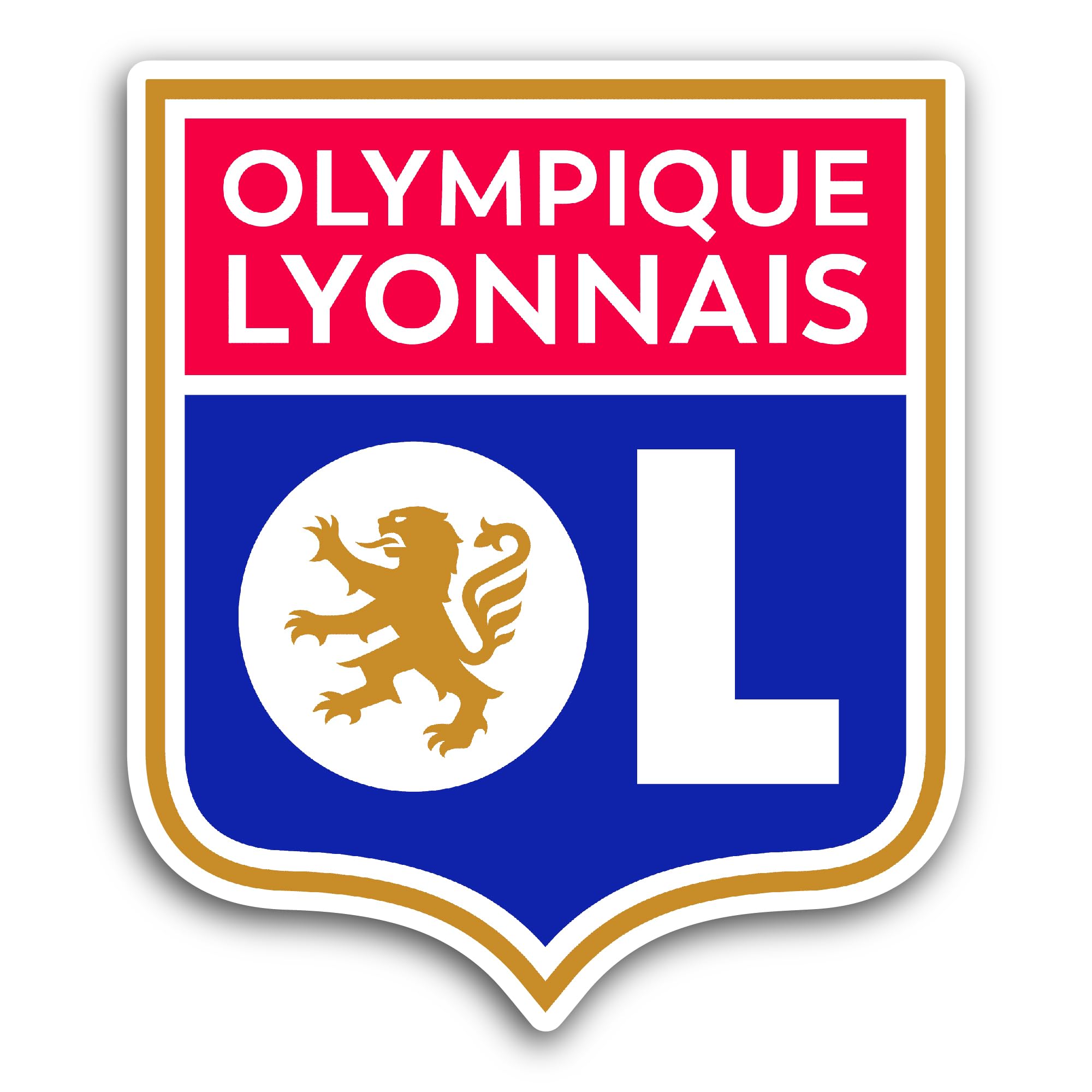 2 (Pieces) 3" and 5" Olympique Ly0nnais Sticker, Waterproof Vinyl Decals for Many Purpose Like Cars,