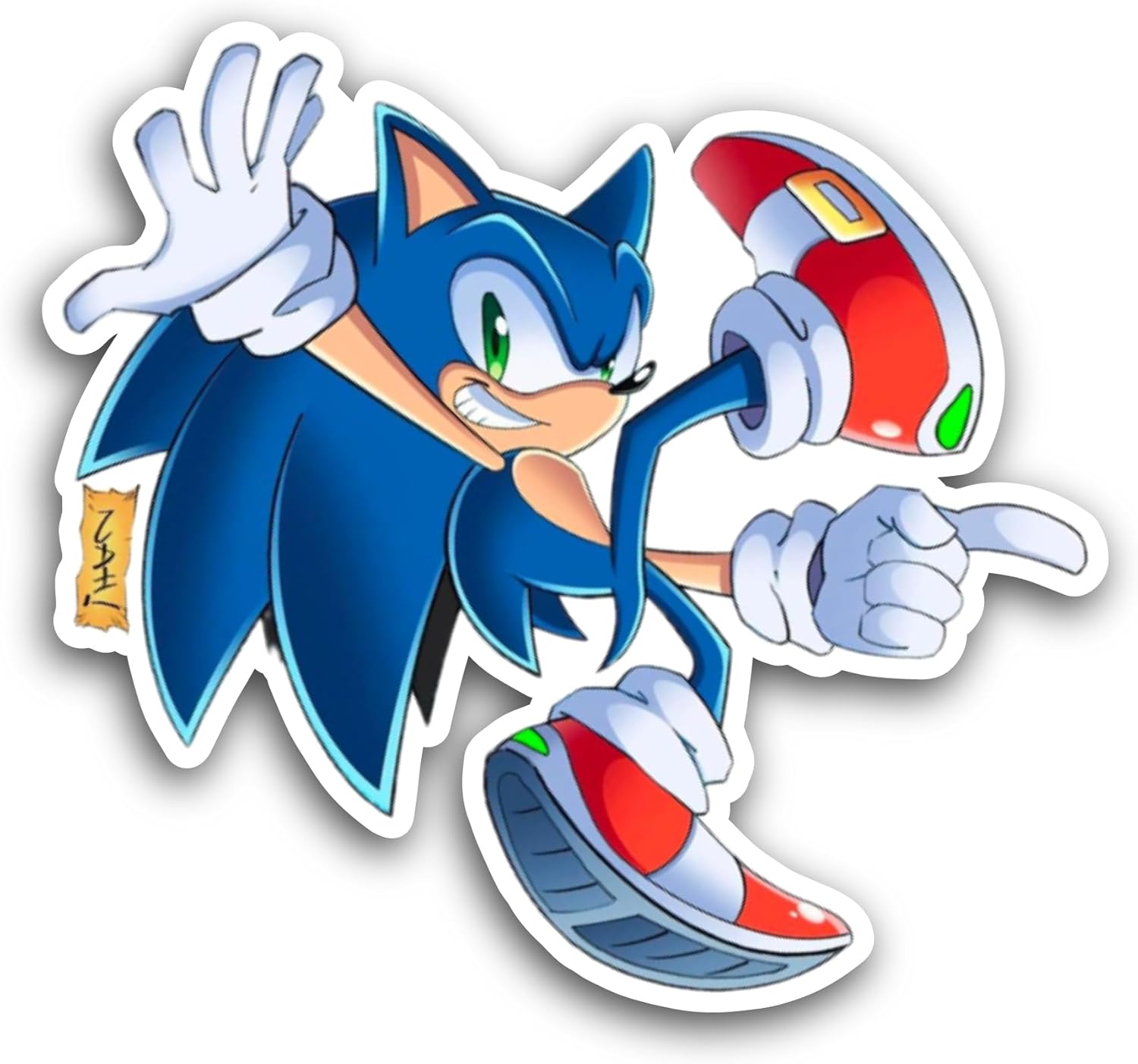 2 (Pieces) 3" and 5" S0nic Sticker, Waterproof Vinyl Decals for Many Purpose Like Cars, Trucks, Laptops, Phones, Windows and More