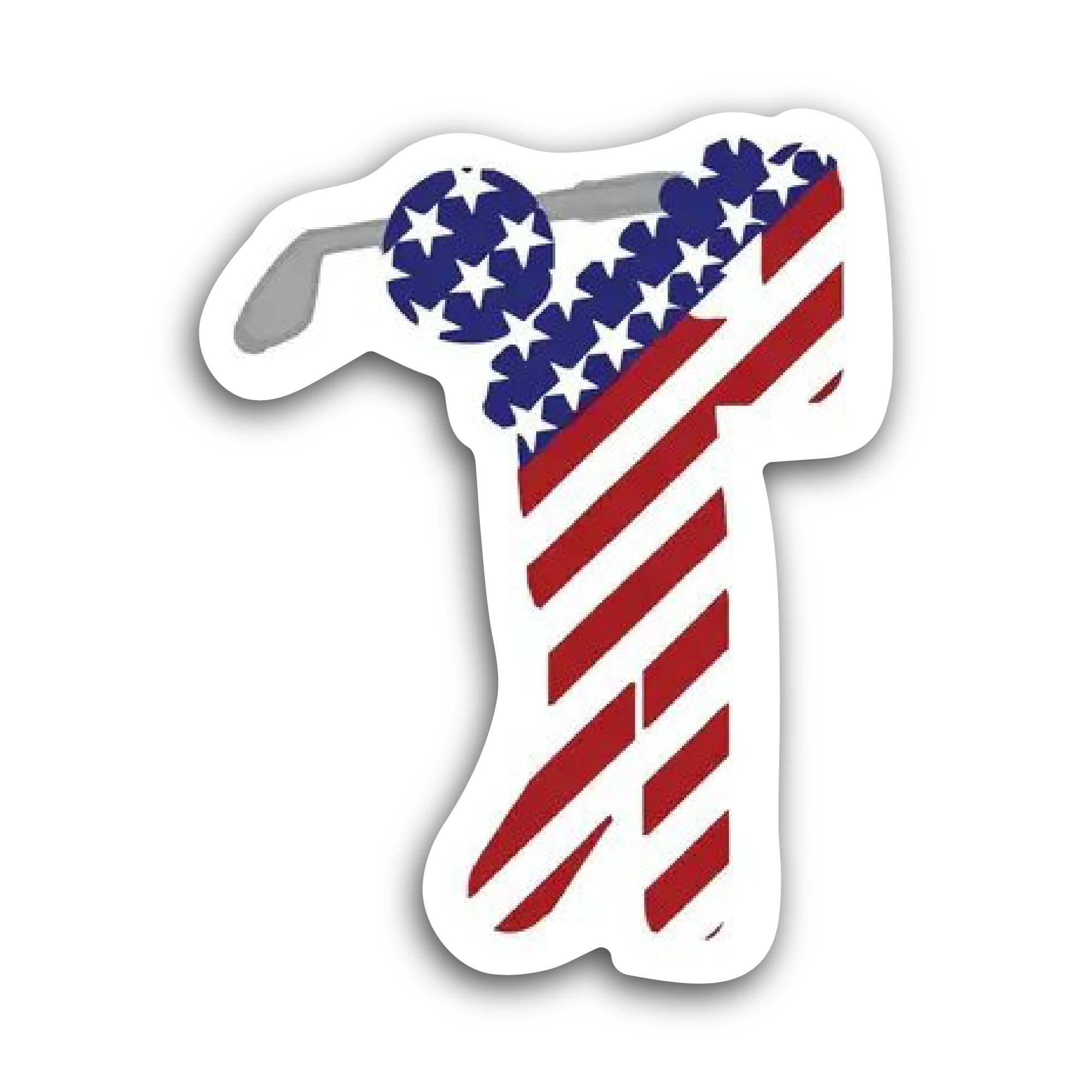 2 (Pieces) 3" and 5" Hockey American Flag Sticker, Waterproof Vinyl Decals for Many Purpose Like Car