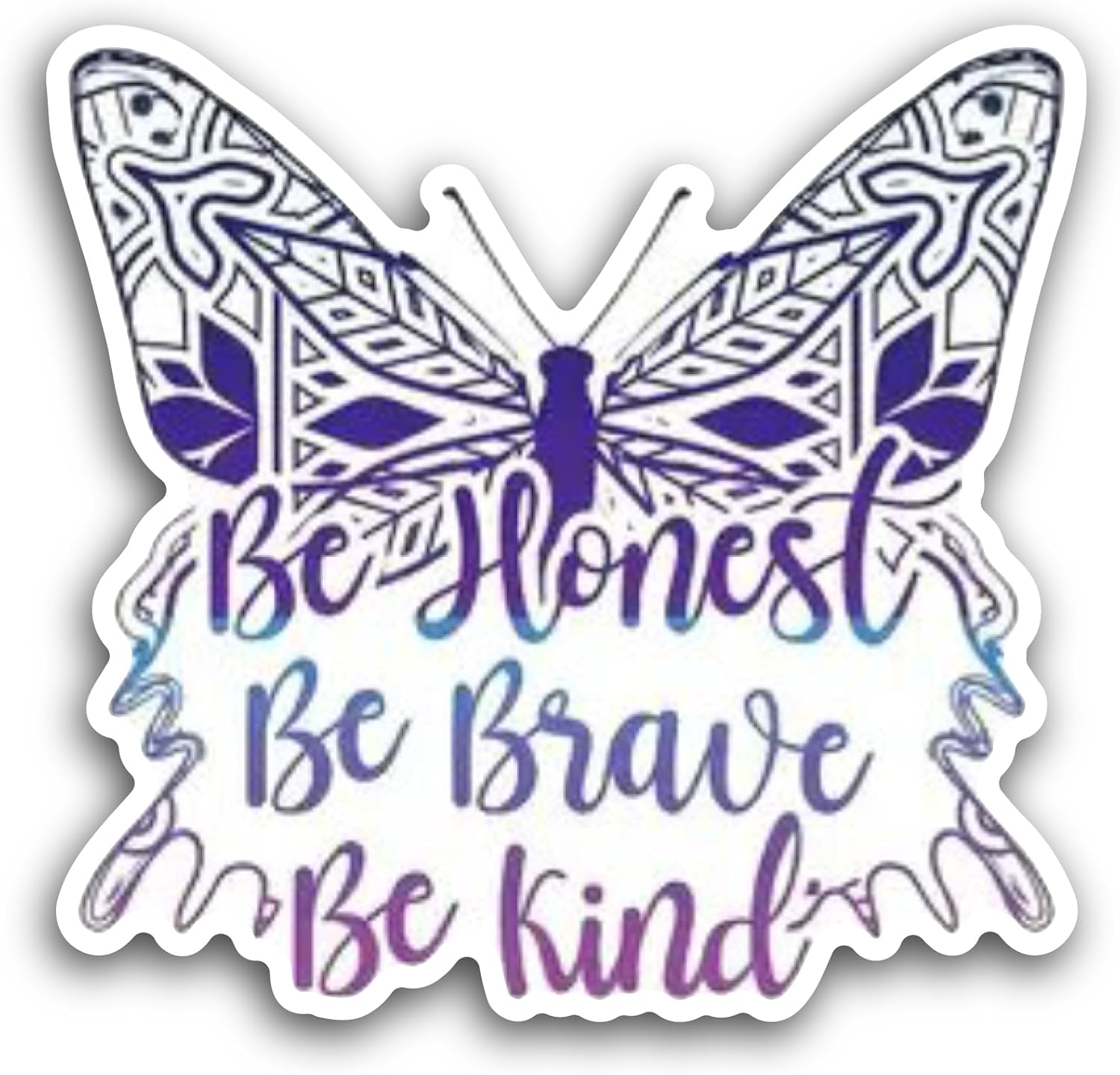 2 (Pieces) 3" and 5" Be Honest Be Brave Be Kind Letter Sticker, Waterproof Vinyl Decals for Many Purpose Like Cars, Trucks, Laptops, Phones, Windows and More
