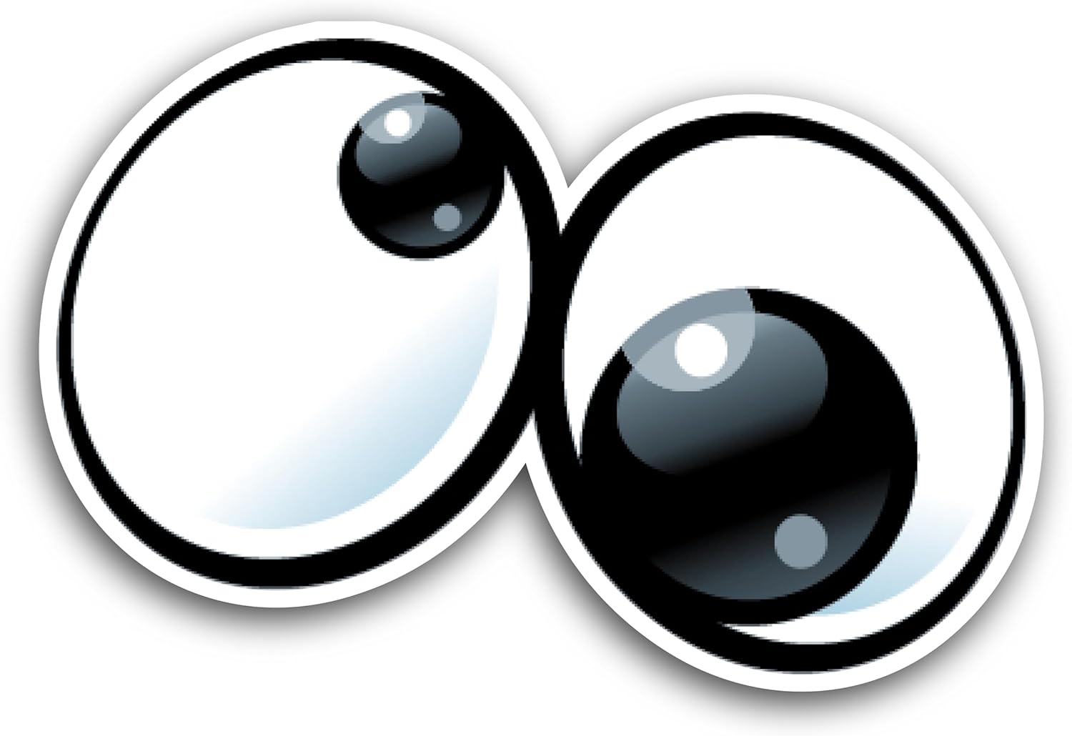 2 (Pieces) 3" and 5" Cross Eye Balls Decal Sticker, Waterproof Vinyl Decals for Many Purpose Like Cars, Trucks, Laptops, Phones, Windows and More