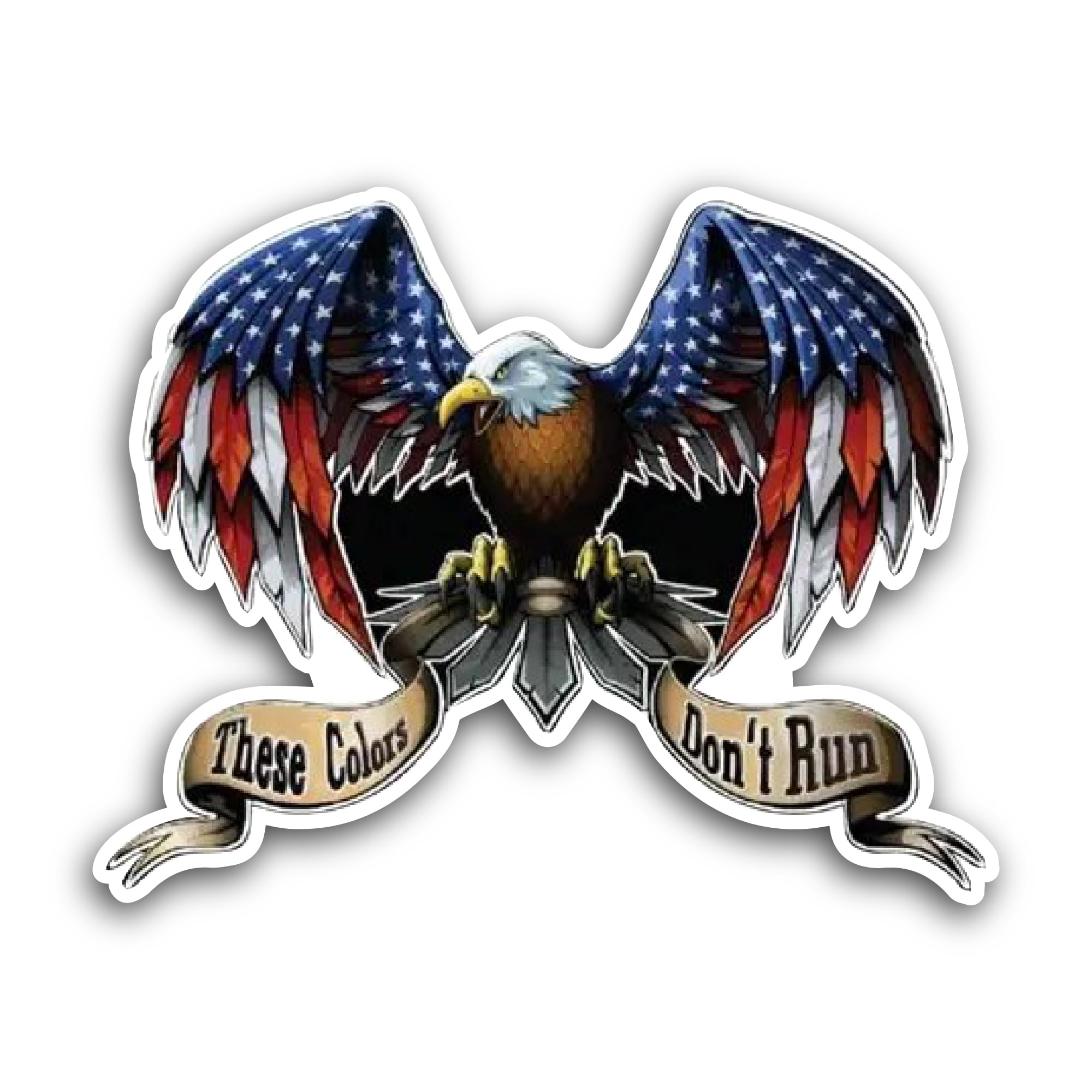 2 (Pieces) 3" and 5" Eagle American Flag Sticker, Waterproof Vinyl Decals for Many Purpose Like Cars