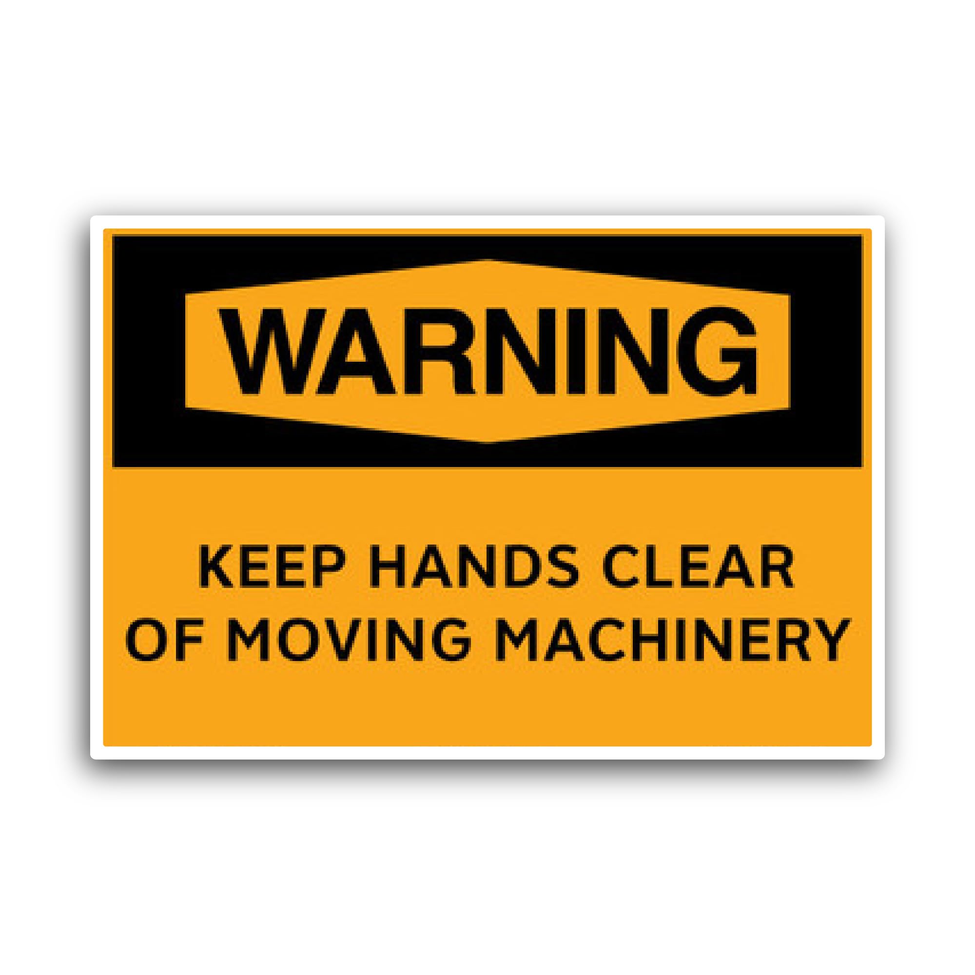 2 (Pieces) 3" and 5" Keep Hands Clear of Moving Machinery Sign Sticker, Waterproof Vinyl Decals for 