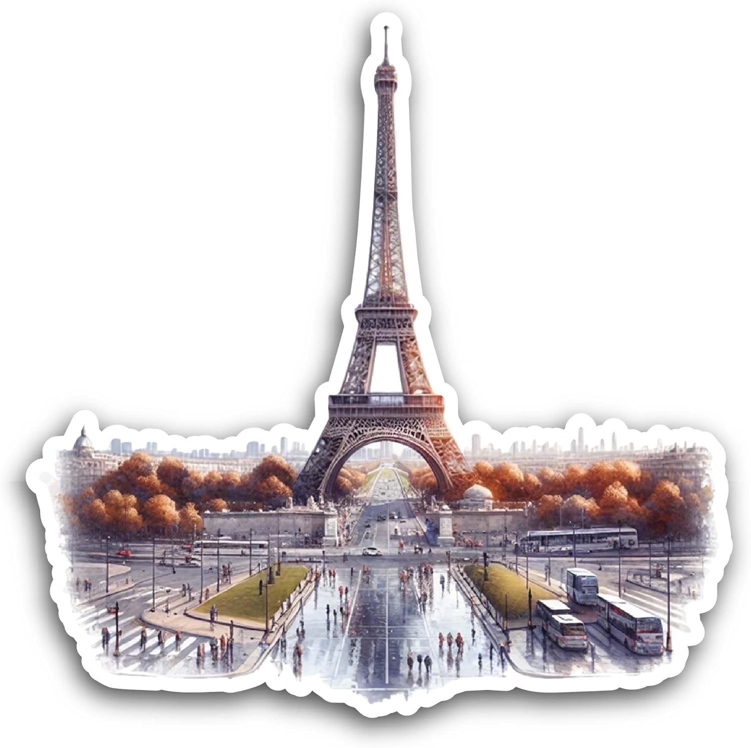 2 (Pieces) 3" and 5" Paris Eiffel Tower Sticker, Waterproof Vinyl Decals for Many Purpose Like Cars, Trucks, Laptops, Phones, Windows and More