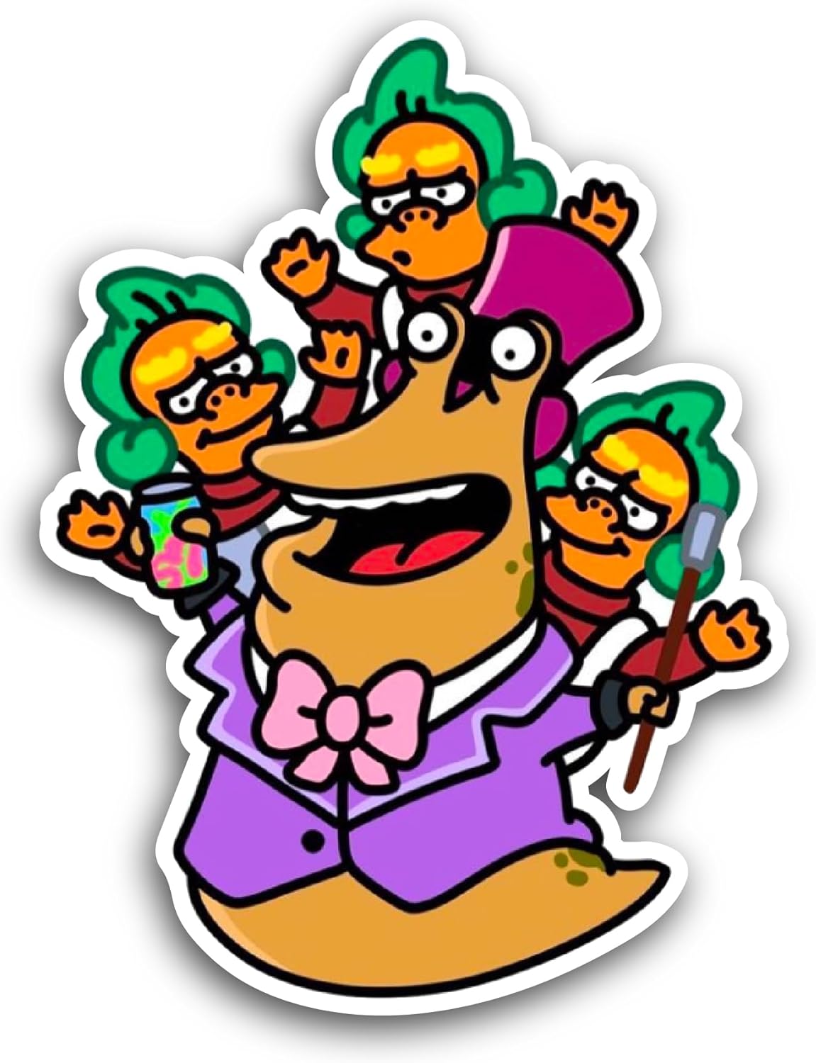 2 (Pieces) 3" and 5" Cartoon Slurms Sticker, Waterproof Vinyl Decals for Many Purpose Like Cars, Trucks, Laptops, Phones, Windows and More