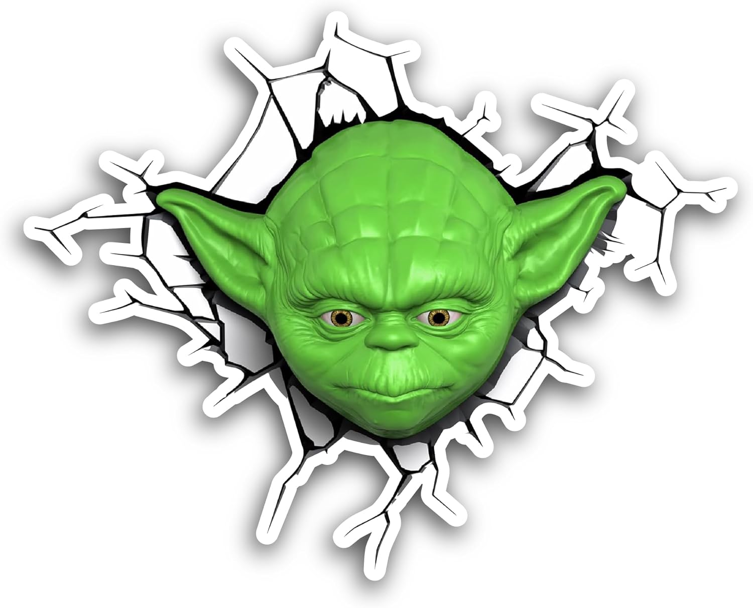 2 (Pieces) 3" and 5" Green Alien Face Sticker, Waterproof Vinyl Decals for Many Purpose Like Cars, Trucks, Laptops, Phones, Windows and More