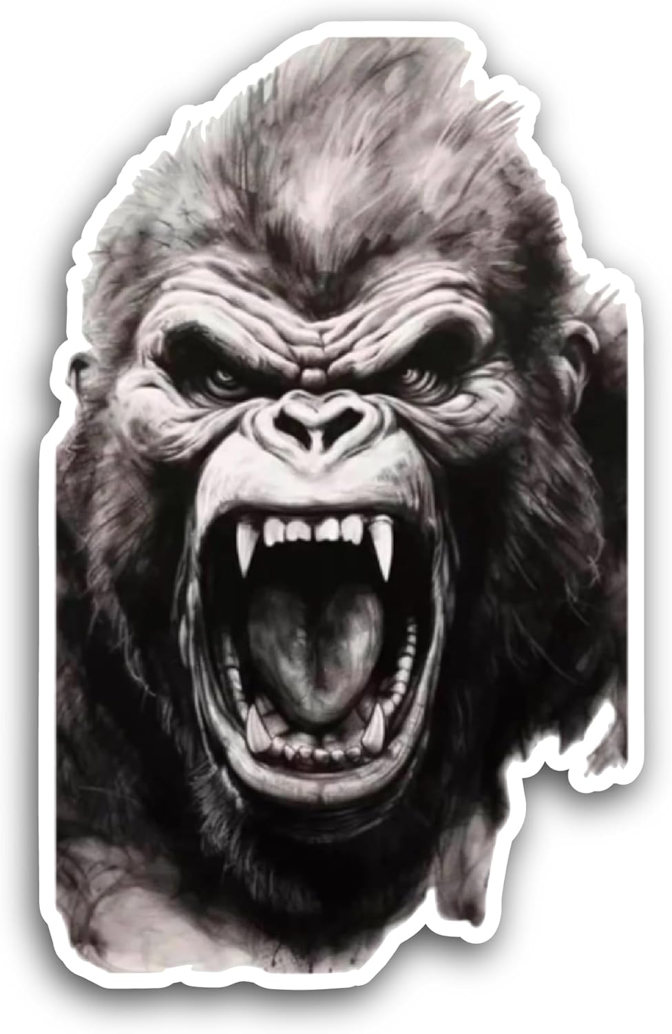 2 (Pieces) 3" and 5" Gorilla Head Sticker, Waterproof Vinyl Decals for Many Purpose Like Cars, Trucks, Laptops, Phones, Windows and More