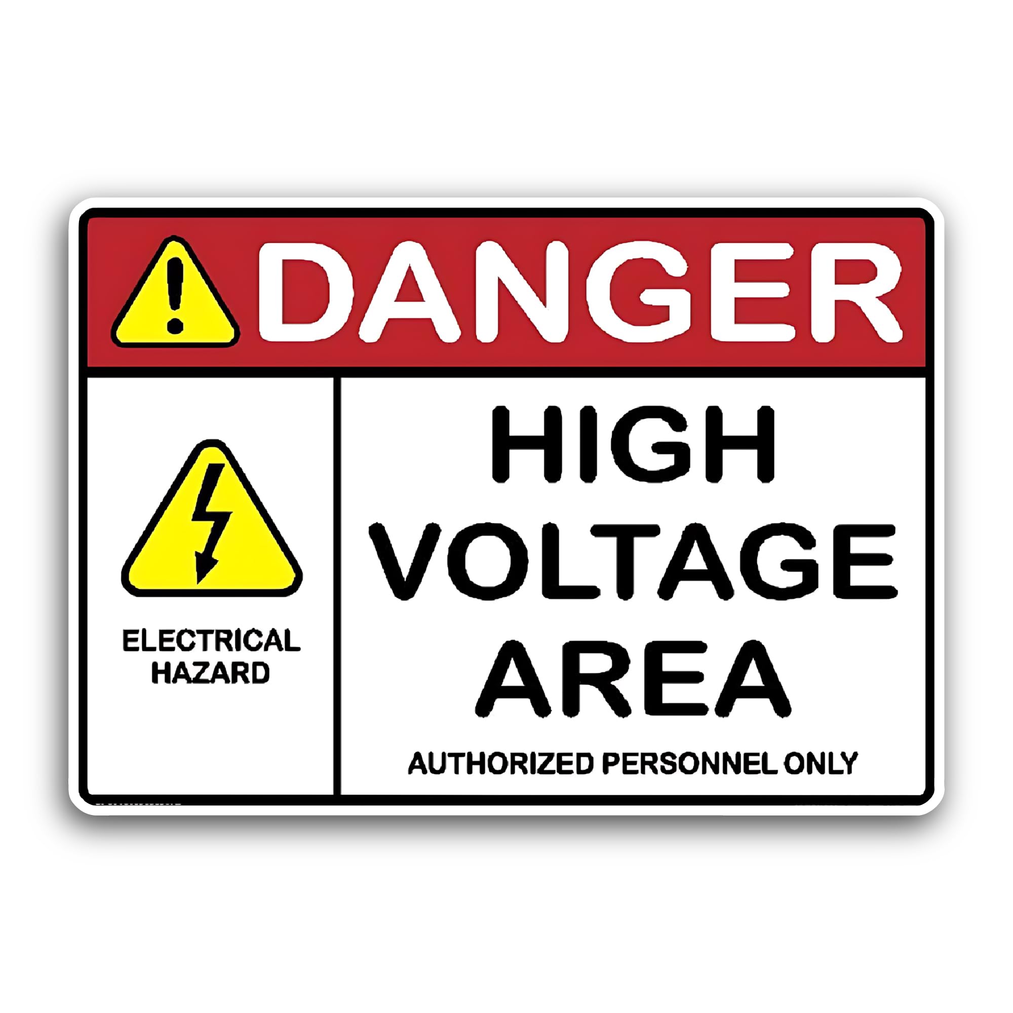 2 (Pieces) 3" and 5" Danger High Voltage Area Sticker, Waterproof Vinyl Decals for Many Purpose Like