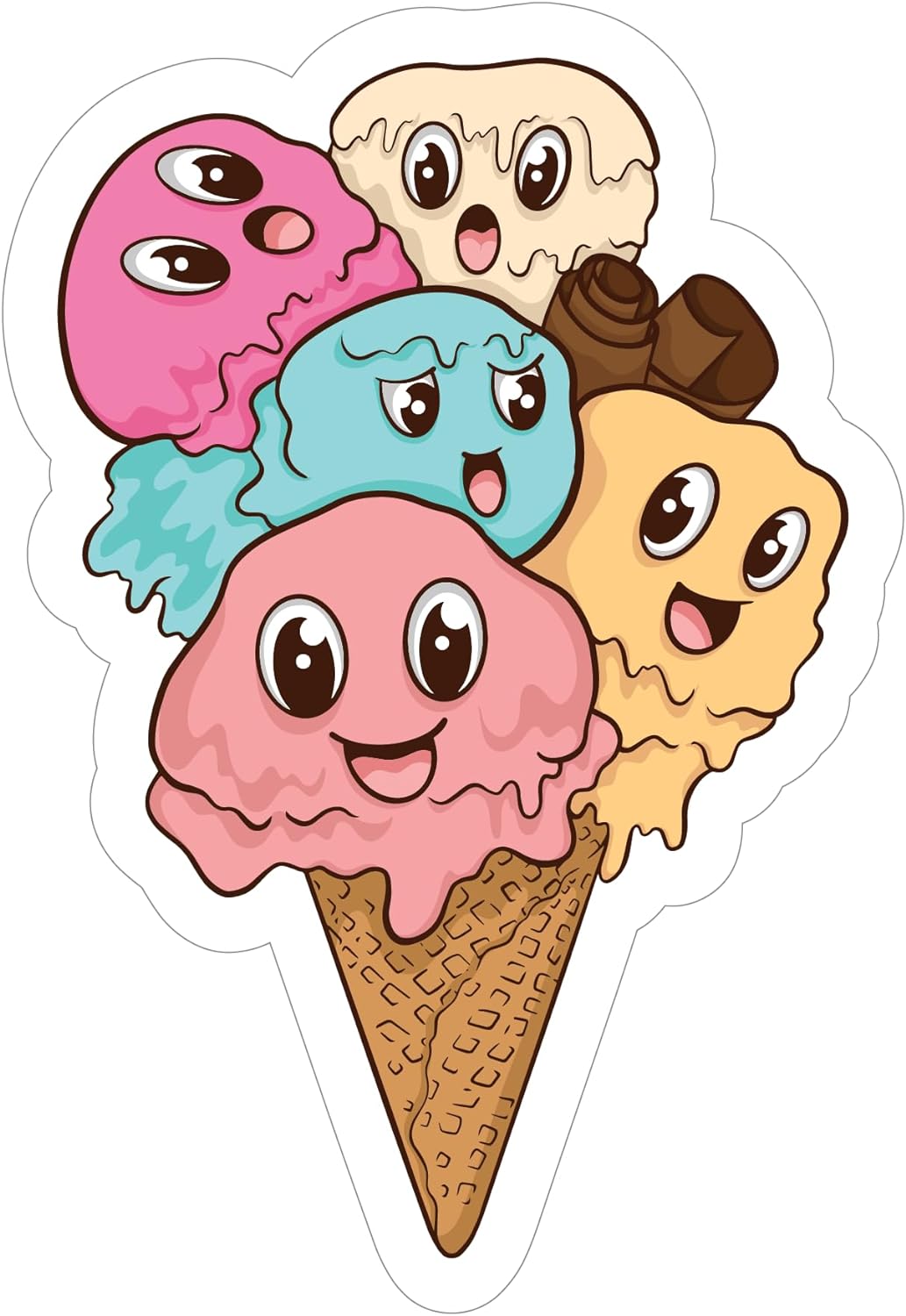 Inspirational Quote Summer Color Ice Cream Cone Patter Motivational Sticker Vinyl Decal Motivation Stickers- 5" Vinyl Sticker Waterproof