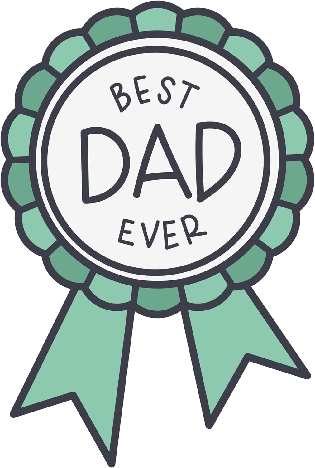Inspirational Quote "Best Dad Ever Ribbon Sticker" Motivational Sticker Vinyl Decal Motivation Stickers- 5" Vinyl Sticker Waterproof
