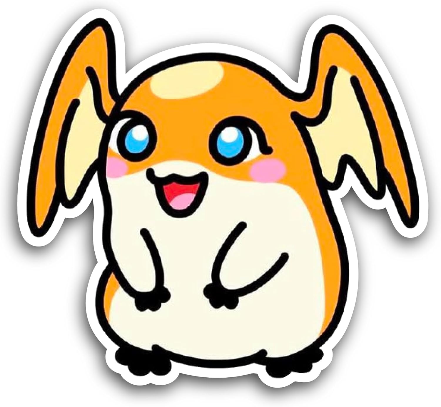 2 (Pieces) 3" and 5" Cartoon White Cat Sticker, Waterproof Vinyl Decals for Many Purpose Like Cars, Trucks, Laptops, Phones, Windows and More