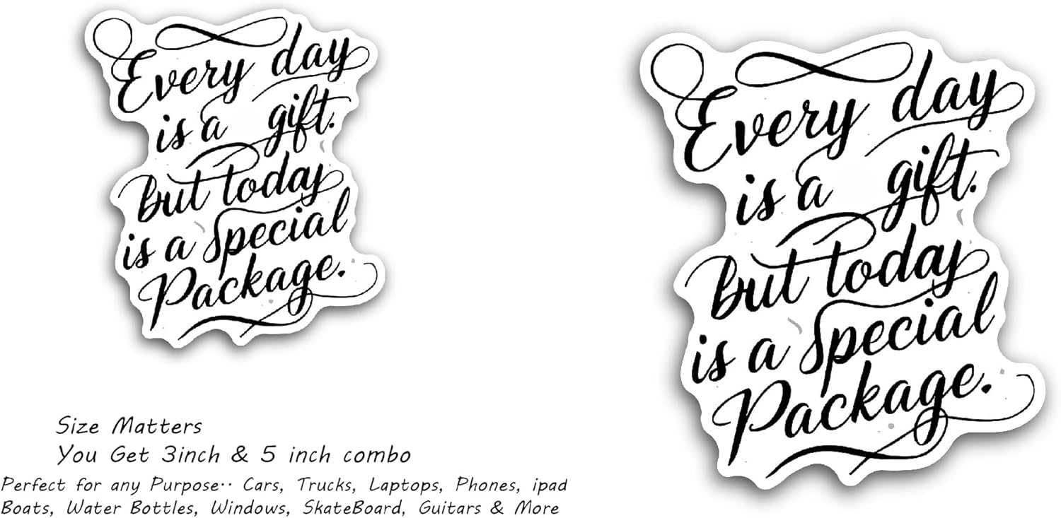 2 (Pieces) 3" and 5" Inspirational and Motivational Lettering Sticker, Waterproof Vinyl Decals for Many Purpose Like Cars, Trucks, Laptops, Phones, Windows and More
