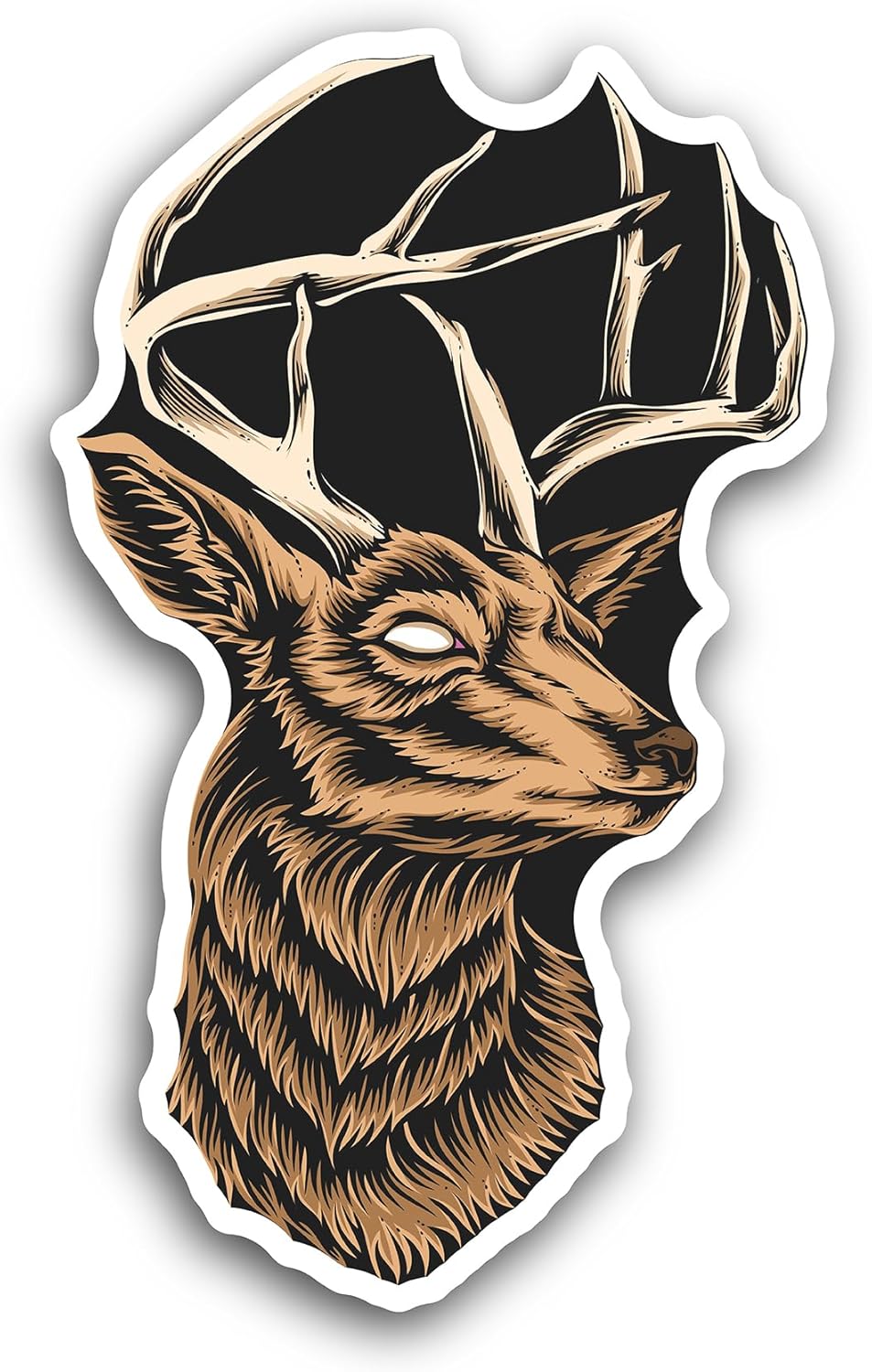 2 (Pieces) 3" and 5" Deer Decal Sticker, Waterproof Vinyl Decals for Many Purpose Like Cars, Trucks, Laptops, Phones, Windows and More