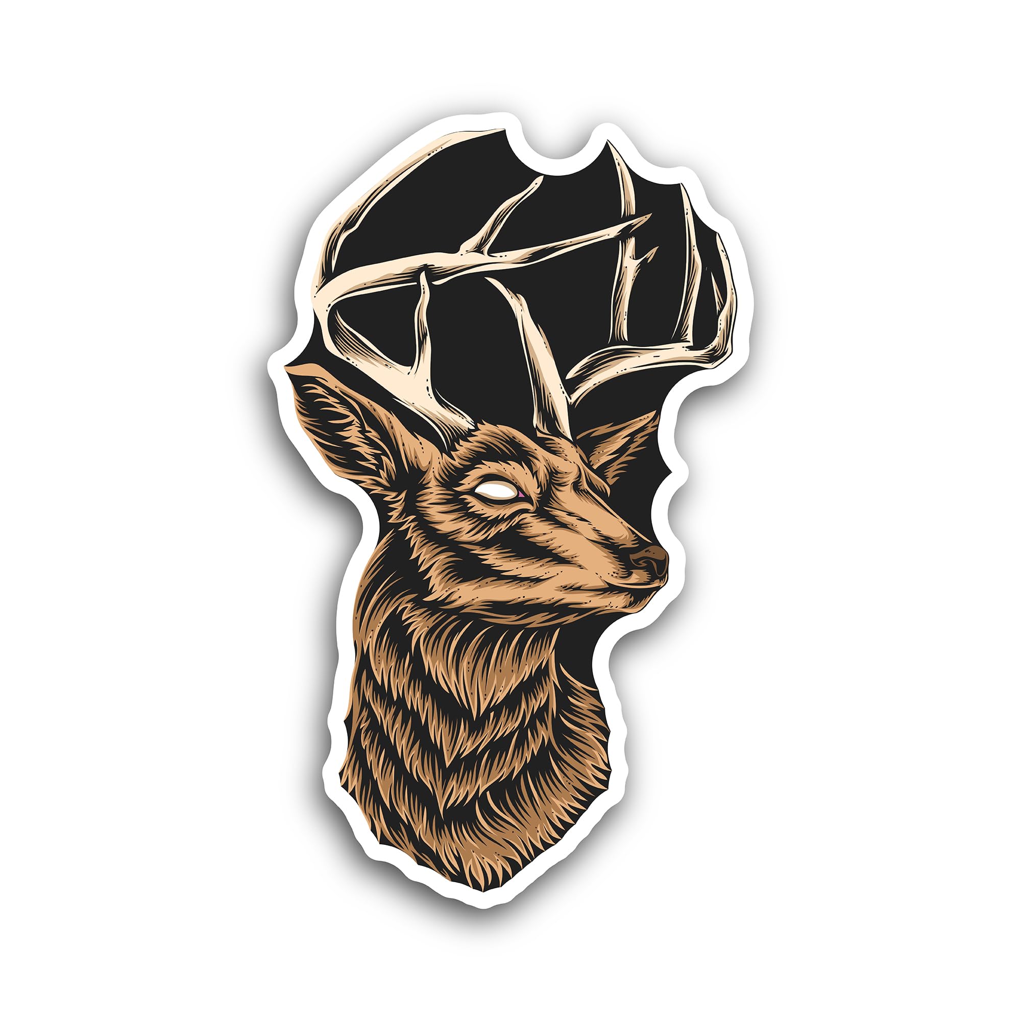 2 (Pieces) 3" and 5" Deer Decal Sticker, Waterproof Vinyl Decals for Many Purpose Like Cars, Trucks,
