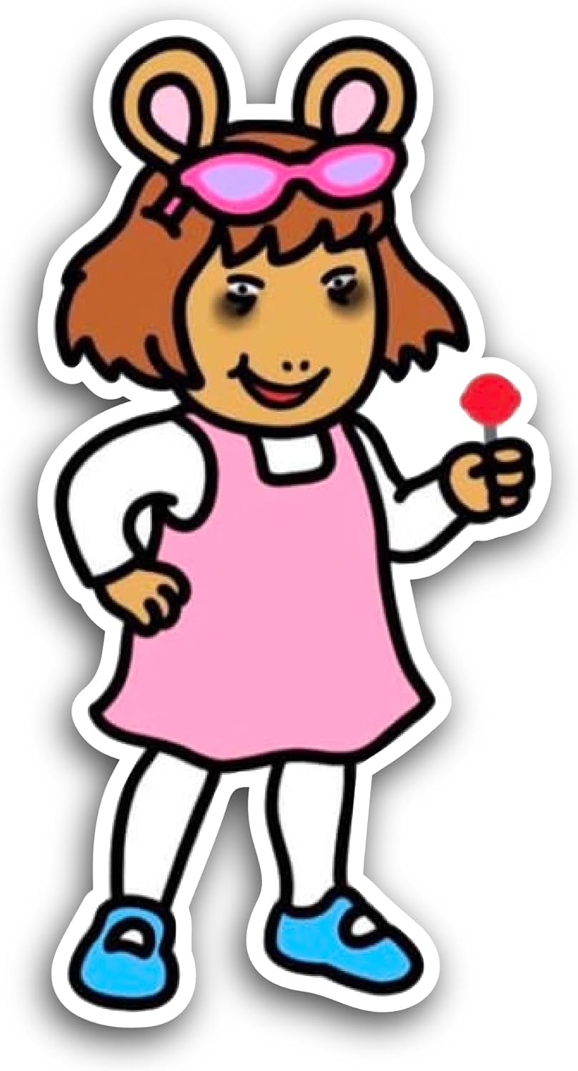 2 (Pieces) 3" and 5" Cute Little Girl Sticker, Waterproof Vinyl Decals for Many Purpose Like Cars, Trucks, Laptops, Phones, Windows and More
