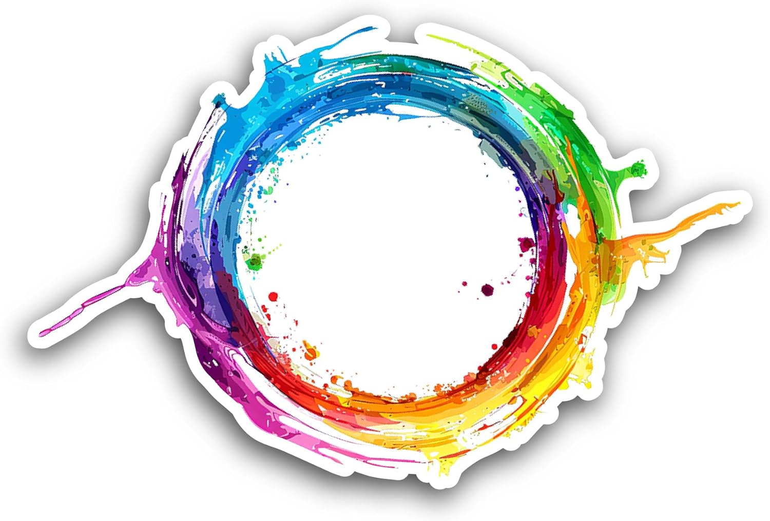 2 (Pieces) 3" and 5" Curved Colorful Circle Sticker, Waterproof Vinyl Decals for Many Purpose Like Cars, Trucks, Laptops, Phones, Windows and More