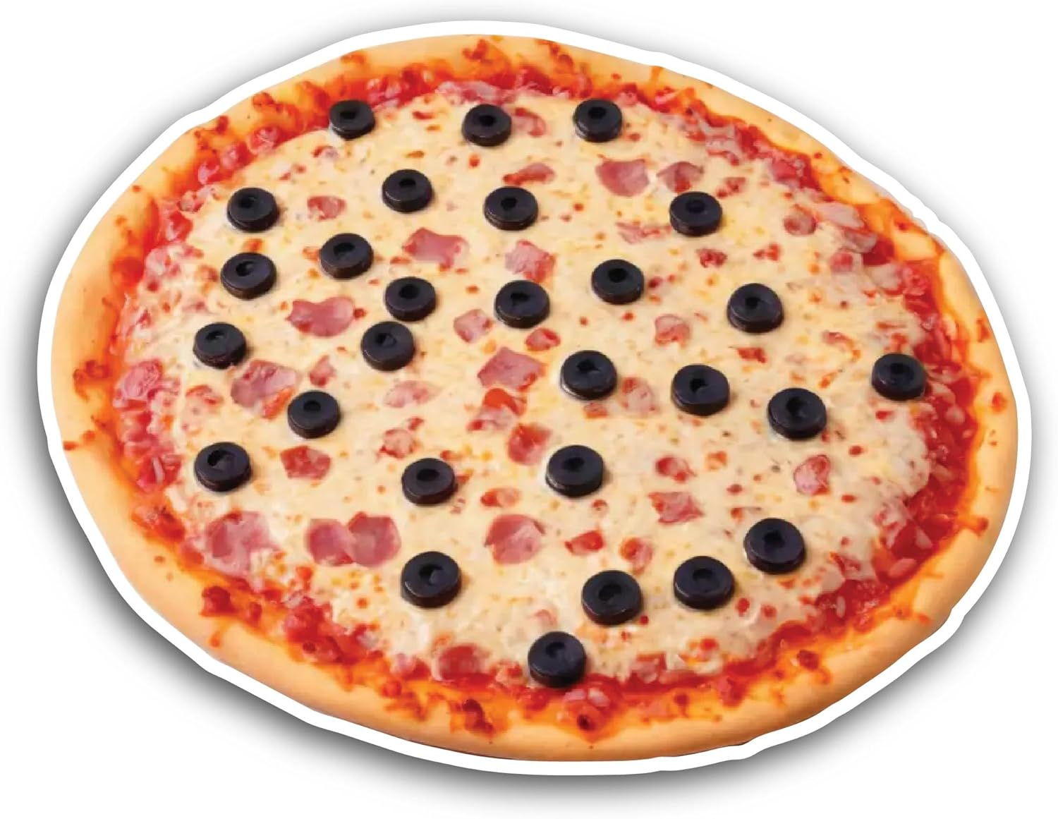 2 (Pieces) 3" and 5" Classic Pizza Sticker, Waterproof Vinyl Decals for Many Purpose Like Cars, Trucks, Laptops, Phones, Windows and More