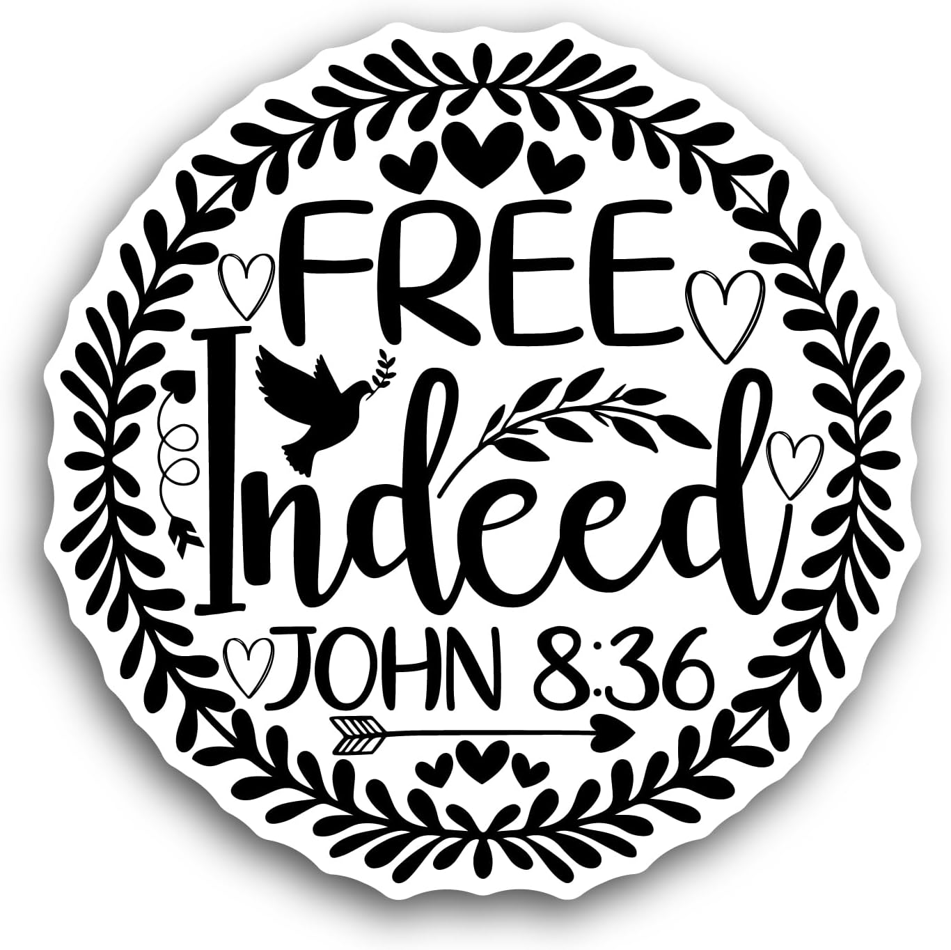 2 (Pieces) 3" and 5" Free Indeed Sticker, Waterproof Vinyl Decals for Many Purpose Like Cars, Trucks, Laptops, Phones, Windows and More
