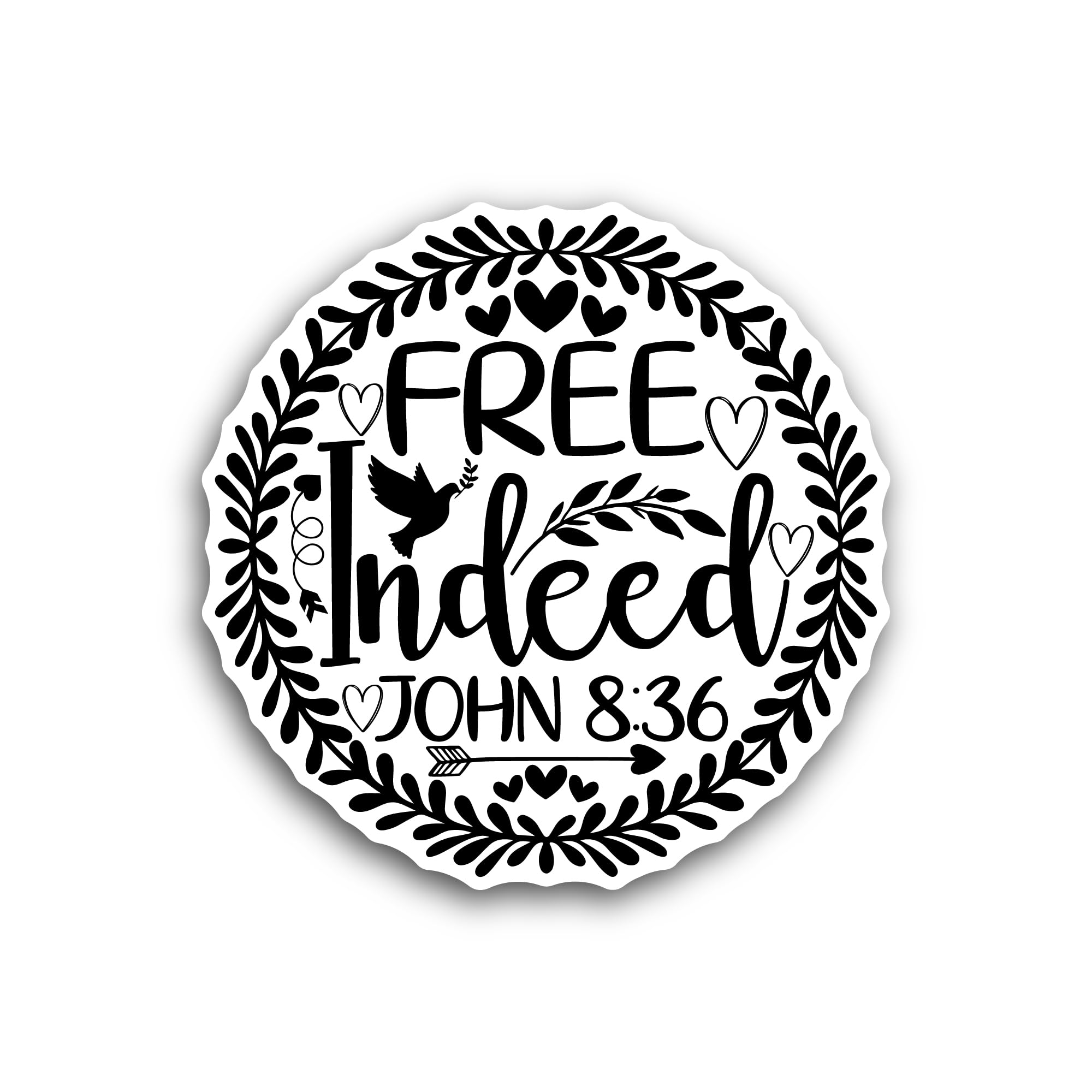2 (Pieces) 3" and 5" Free Indeed Sticker, Waterproof Vinyl Decals for Many Purpose Like Cars, Trucks