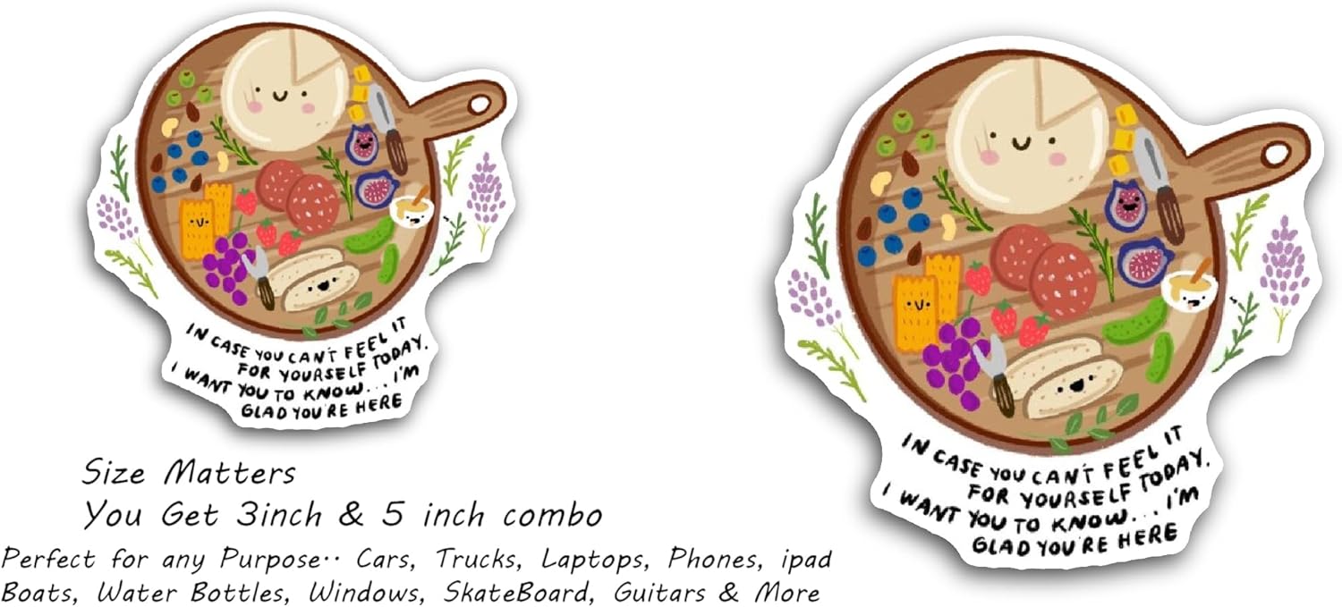 2 (Pieces) 3" and 5" Food Platter Sticker, Waterproof Vinyl Decals for Many Purpose Like Cars, Trucks, Laptops, Phones, Windows and More