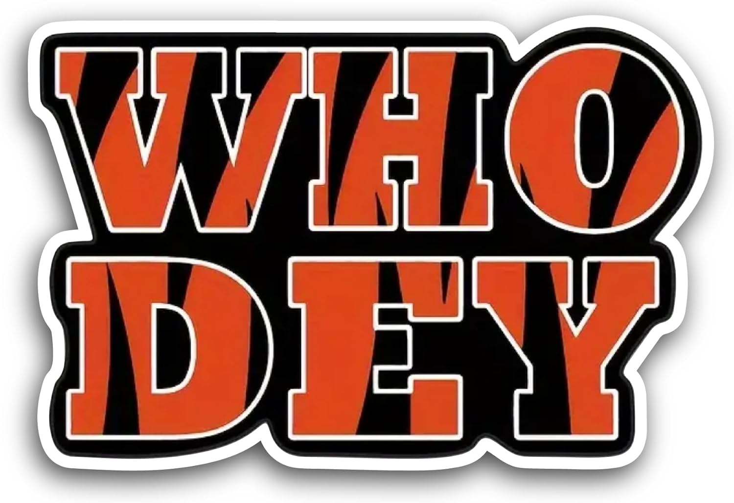 2 (Pieces) 3" and 5" Who Dey Sticker, Waterproof Vinyl Decals for Many Purpose Like Cars, Trucks, Laptops, Phones, Windows and More